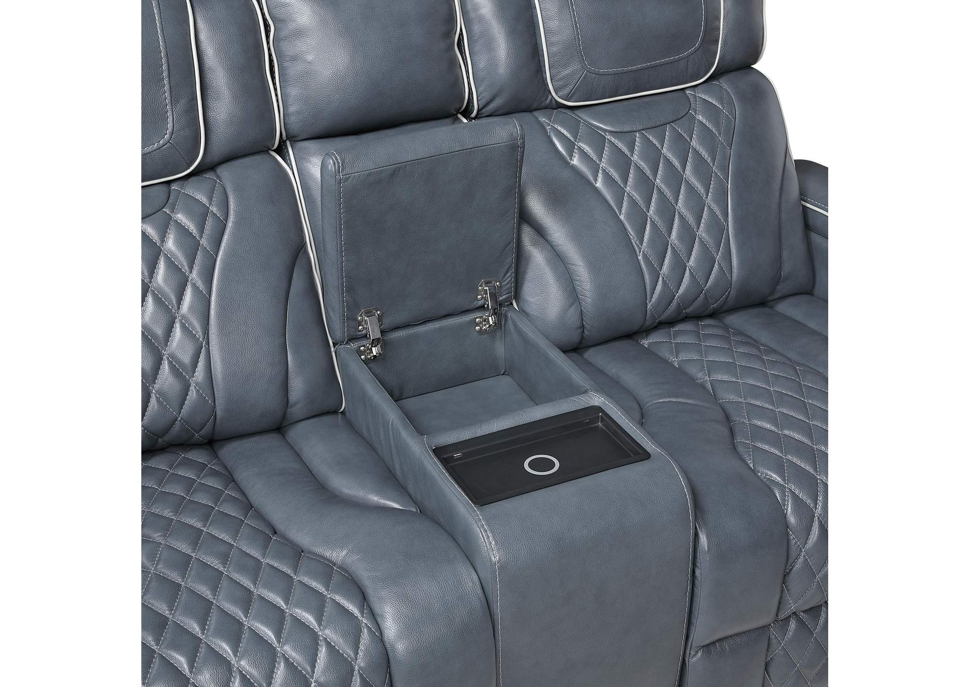 Apex Power Double Reclining Love Seat with Center Console, Power Headrests, Storage Arms with Cup Holders, Wireless charger, Air Massage and Heat, LED Lighting and Charging Ports image 18