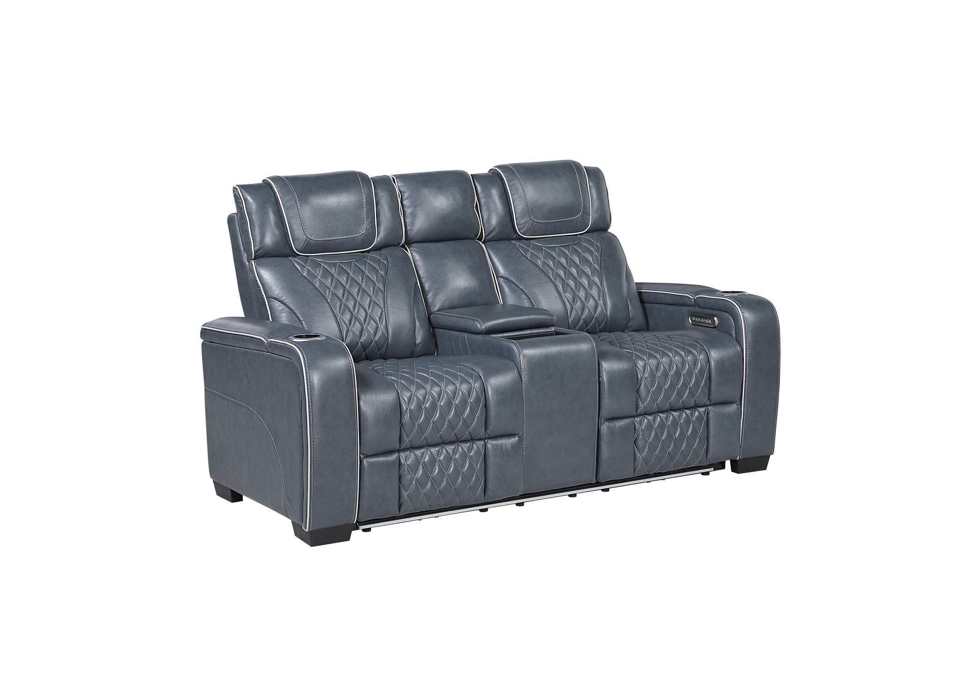 Power Double Reclining Love Seat with Center Console, Power Headrests, Storage Arms with Cup Holders, Wireless charger, Air Massage and Heat, LED Lighting and Charging Ports image 3