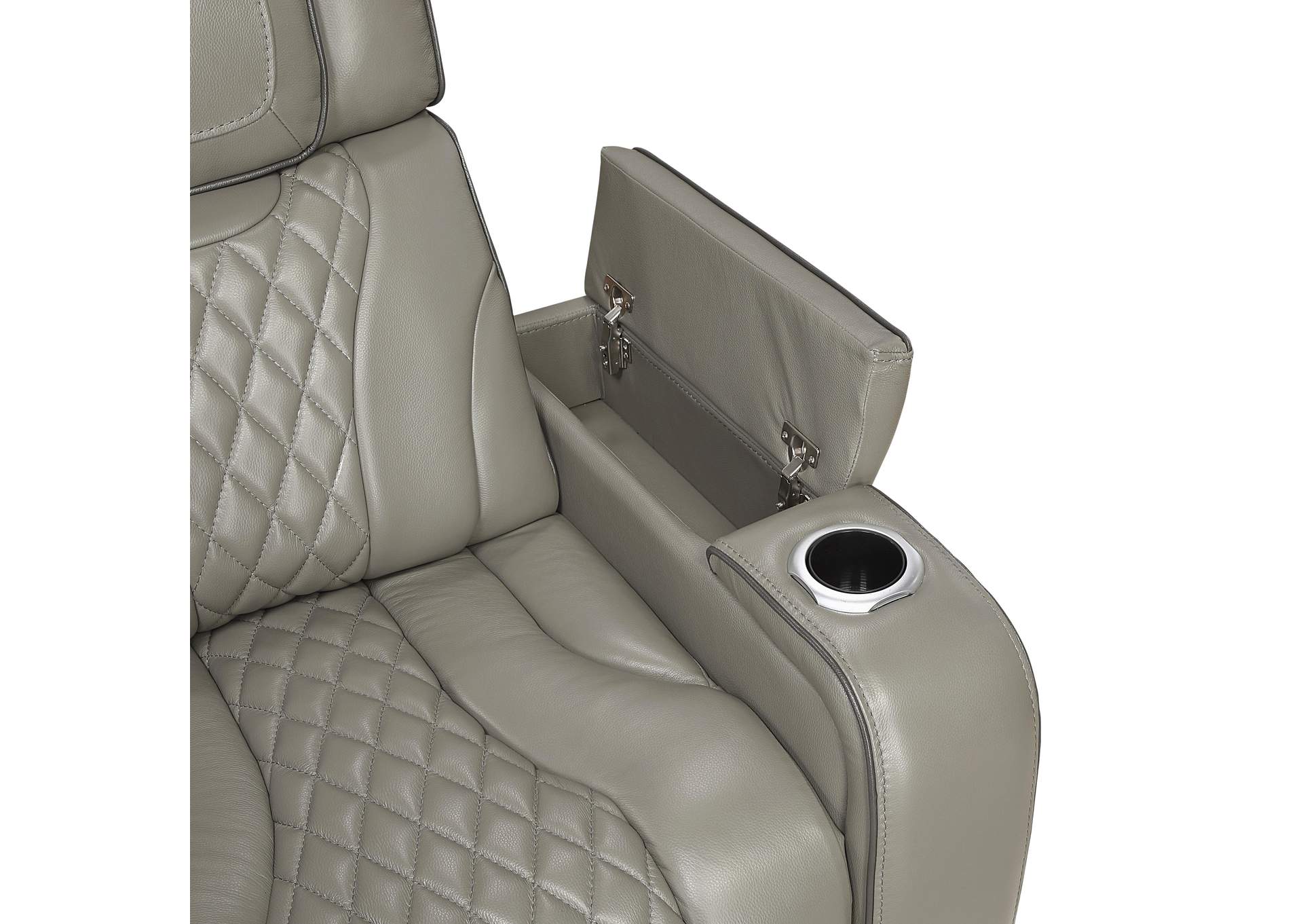 Apex Power Double Reclining Love Seat with Center Console, Power Headrests, Storage Arms with Cup Holders, Wireless charger, Air Massage and Heat, LED Lighting and Charging Ports image 5