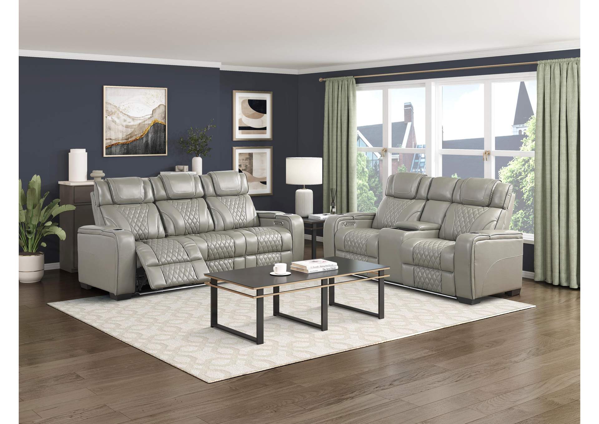 Apex Power Double Reclining Love Seat with Center Console, Power Headrests, Storage Arms with Cup Holders, Wireless charger, Air Massage and Heat, LED Lighting and Charging Ports image 14