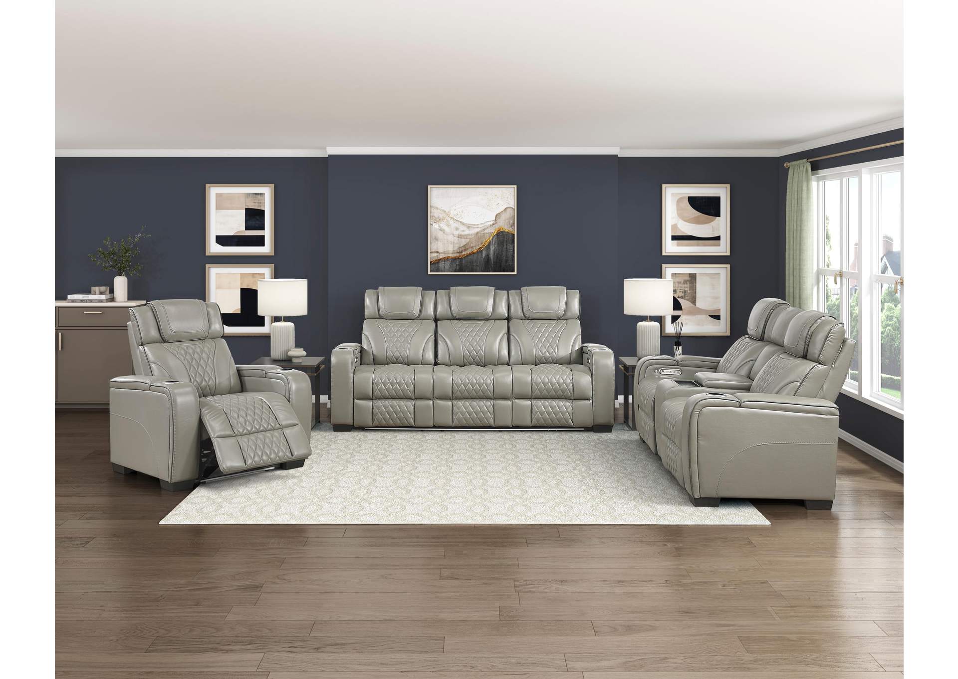 Apex Power Double Reclining Love Seat with Center Console, Power Headrests, Storage Arms with Cup Holders, Wireless charger, Air Massage and Heat, LED Lighting and Charging Ports image 12