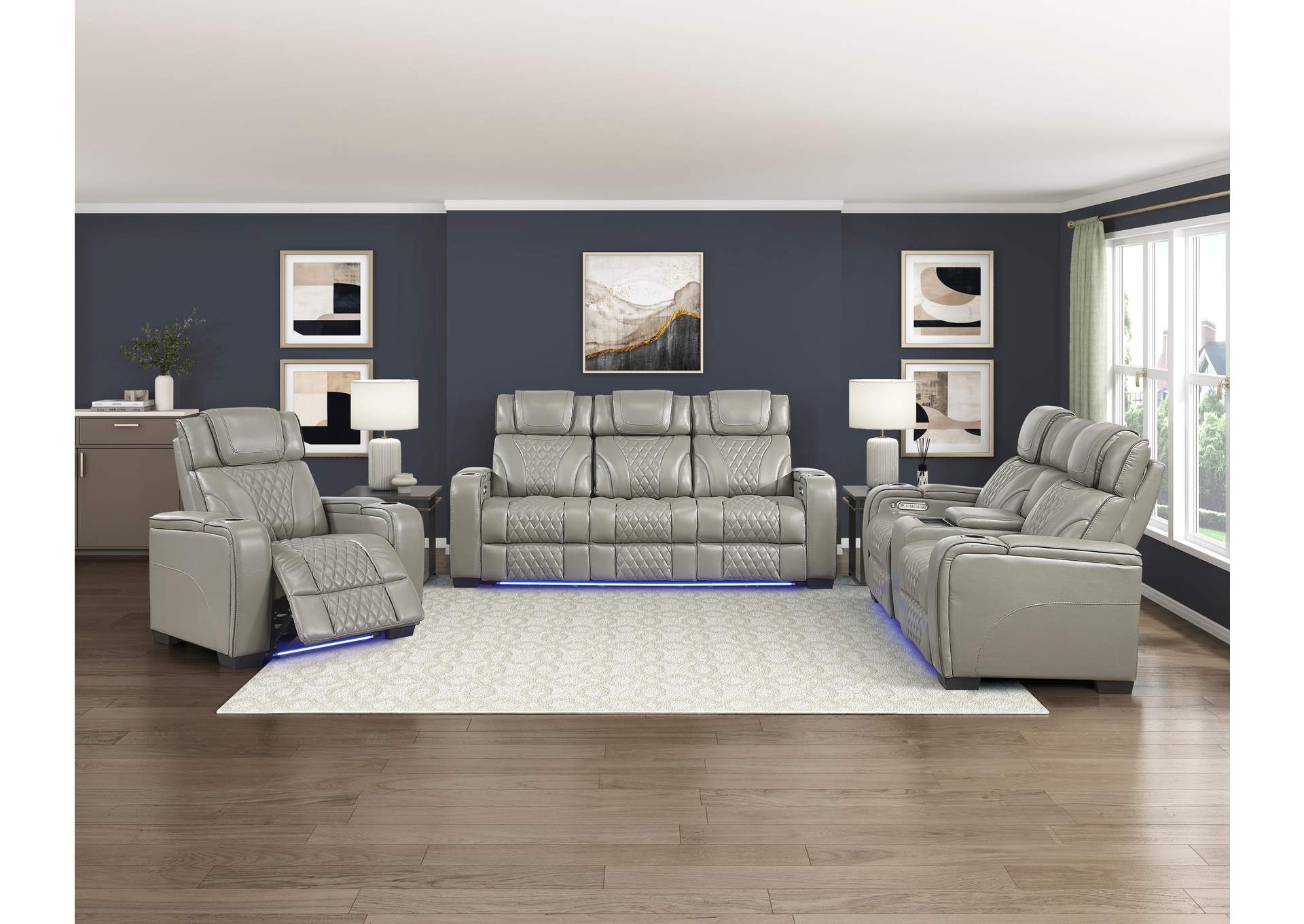 Apex Power Double Reclining Love Seat with Center Console, Power Headrests, Storage Arms with Cup Holders, Wireless charger, Air Massage and Heat, LED Lighting and Charging Ports image 10