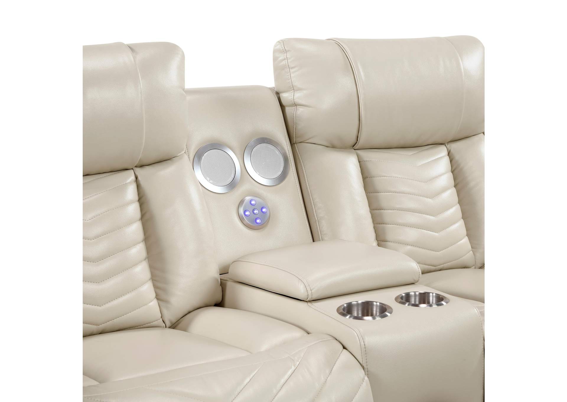 Huron Power Double Reclining Love Seat with Center Console, Wireless Speakers, LED and Charging Ports image 18