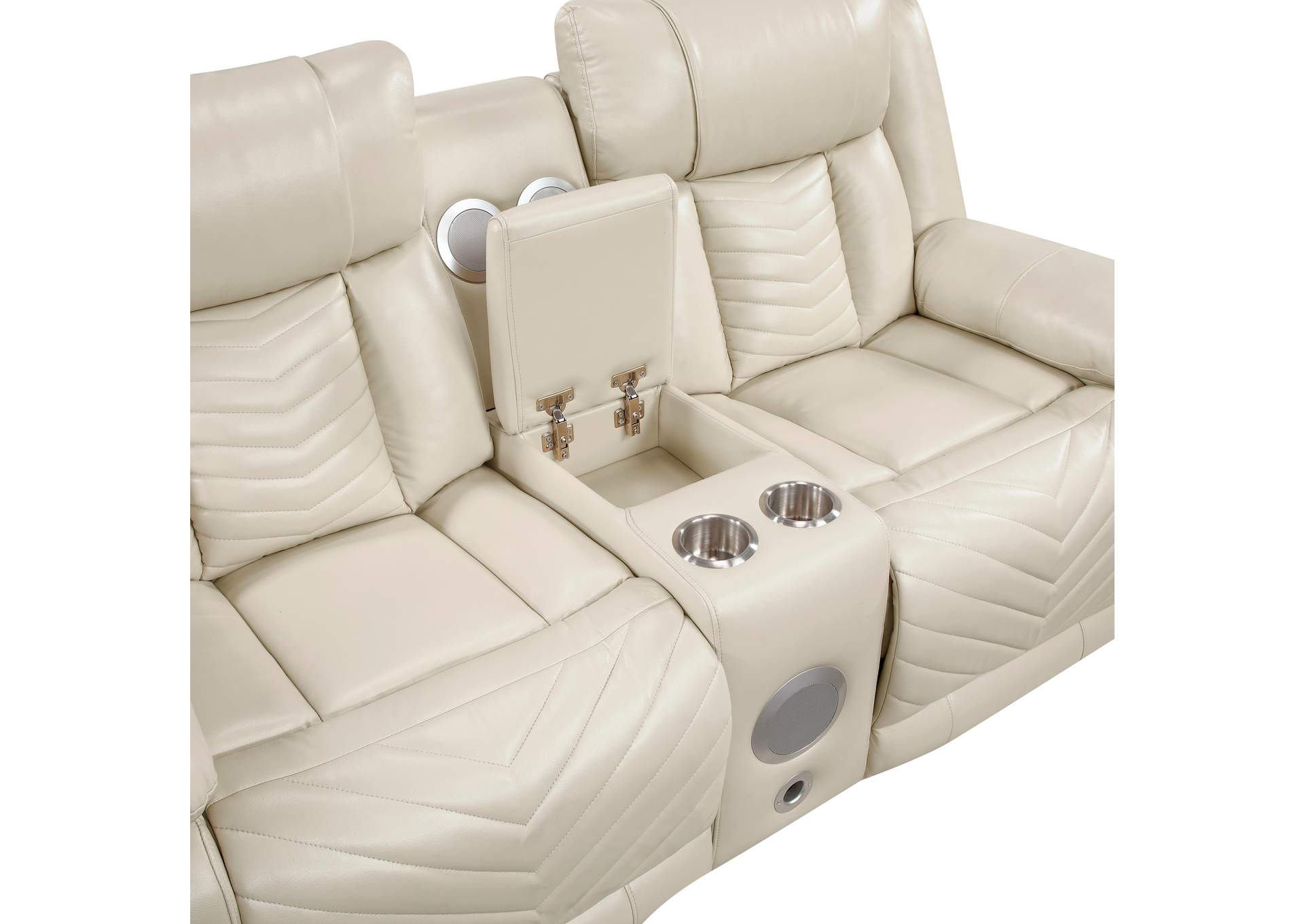 Huron Power Double Reclining Love Seat with Center Console, Wireless Speakers, LED and Charging Ports image 17