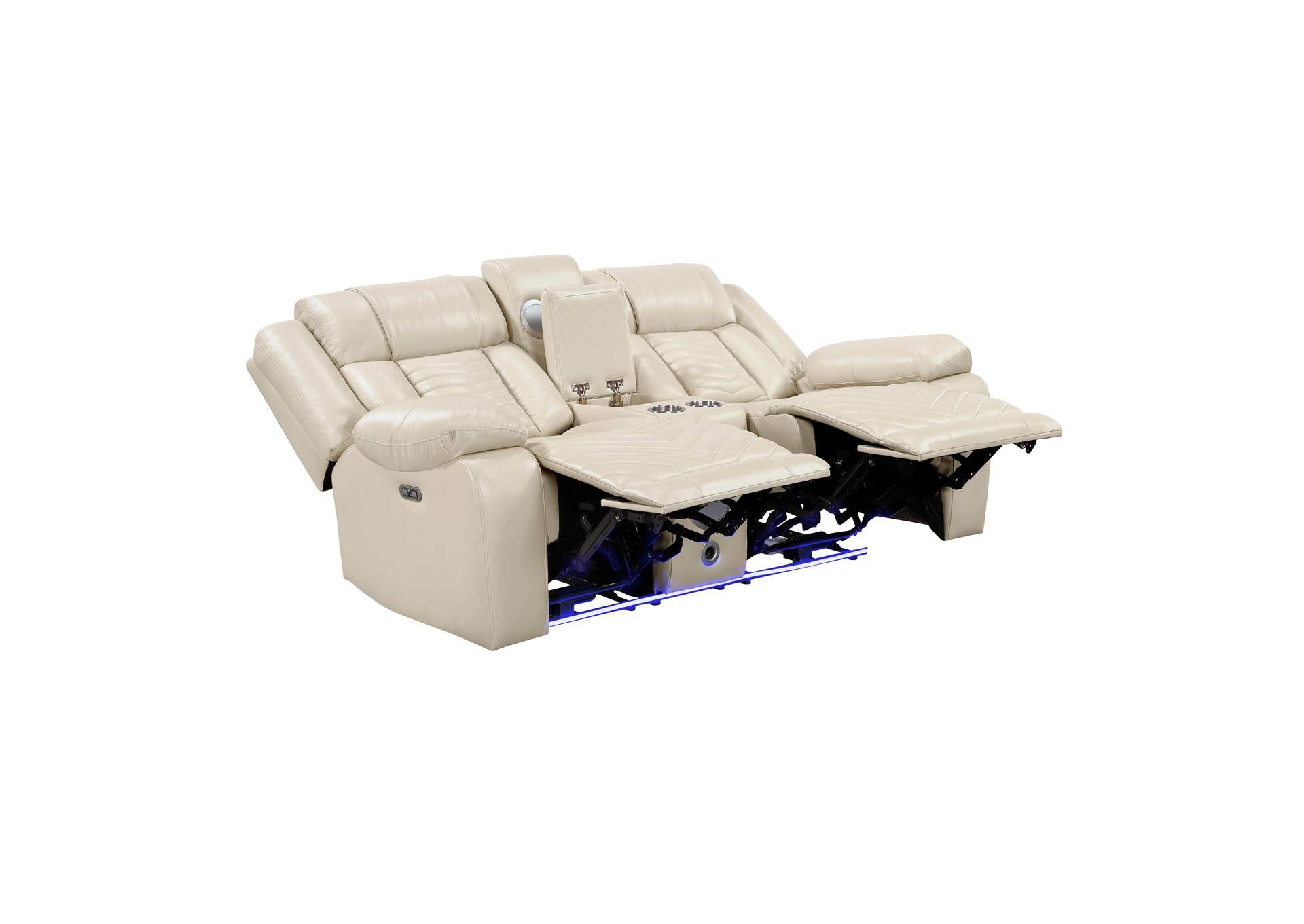 Huron Power Double Reclining Love Seat with Center Console, Wireless Speakers, LED and Charging Ports image 8