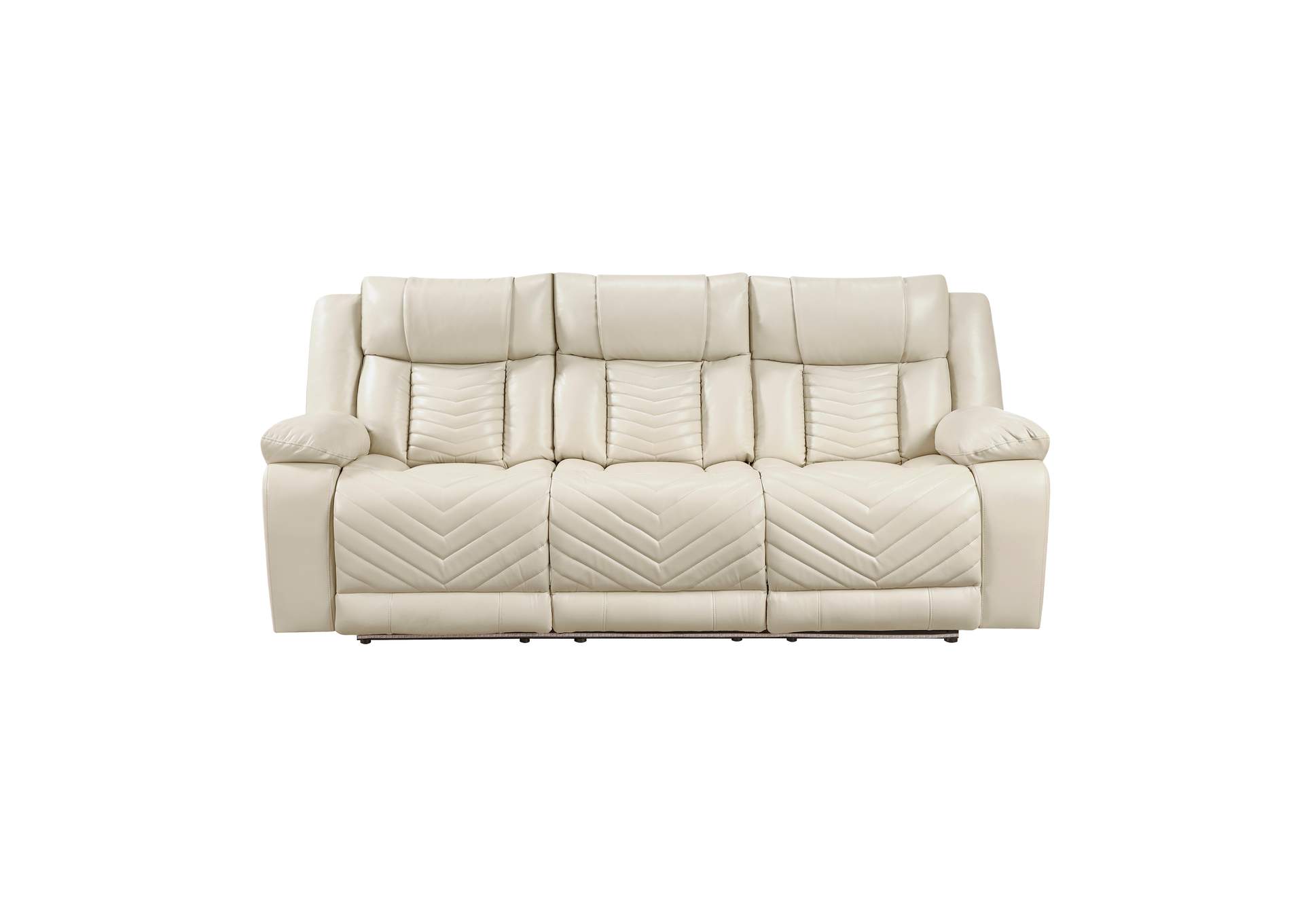 Huron Power Double Reclining Sofa with Center Drop-Down Cup Holders, Wireless Charger, Magazine Bag, LED and Charging Ports image 1