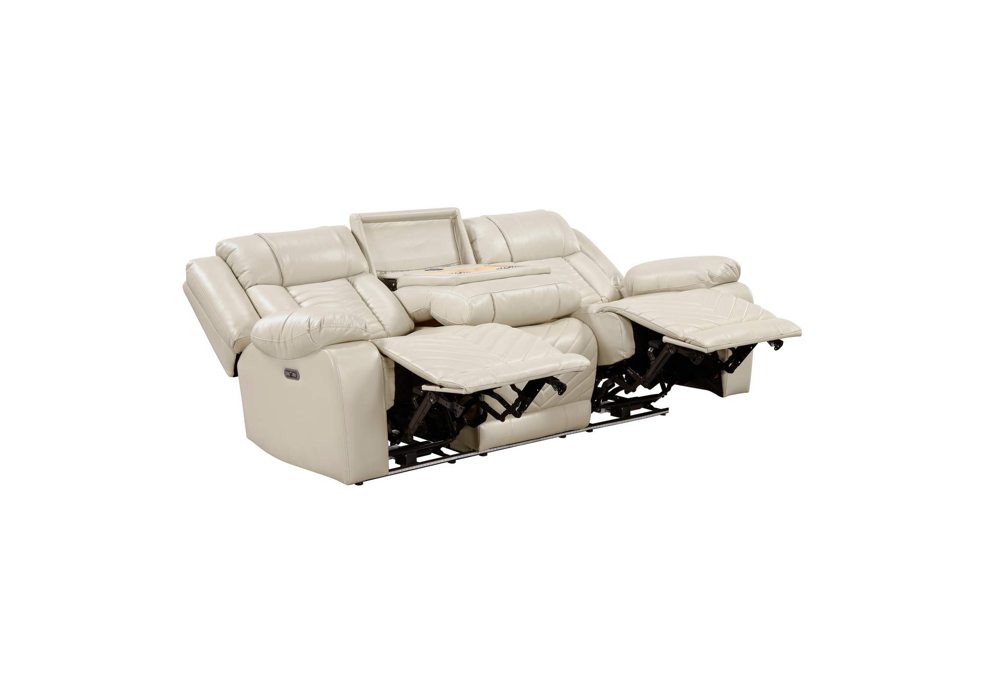 Power Double Reclining Sofa with Center Drop-Down Cup Holders, Wireless Charger, Magazine Bag, LED and Charging Ports image 5