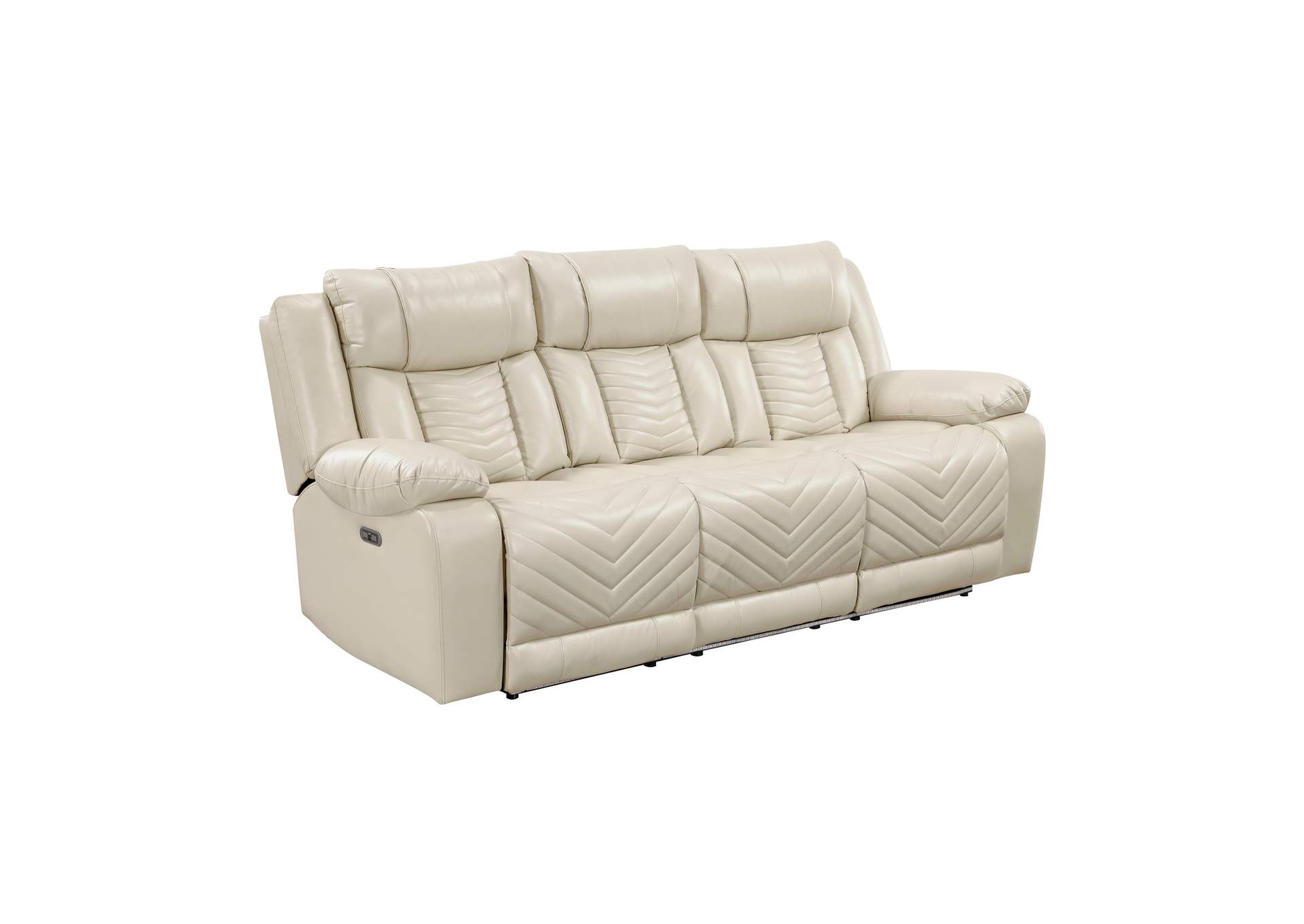 Power Double Reclining Sofa with Center Drop-Down Cup Holders, Wireless Charger, Magazine Bag, LED and Charging Ports image 1