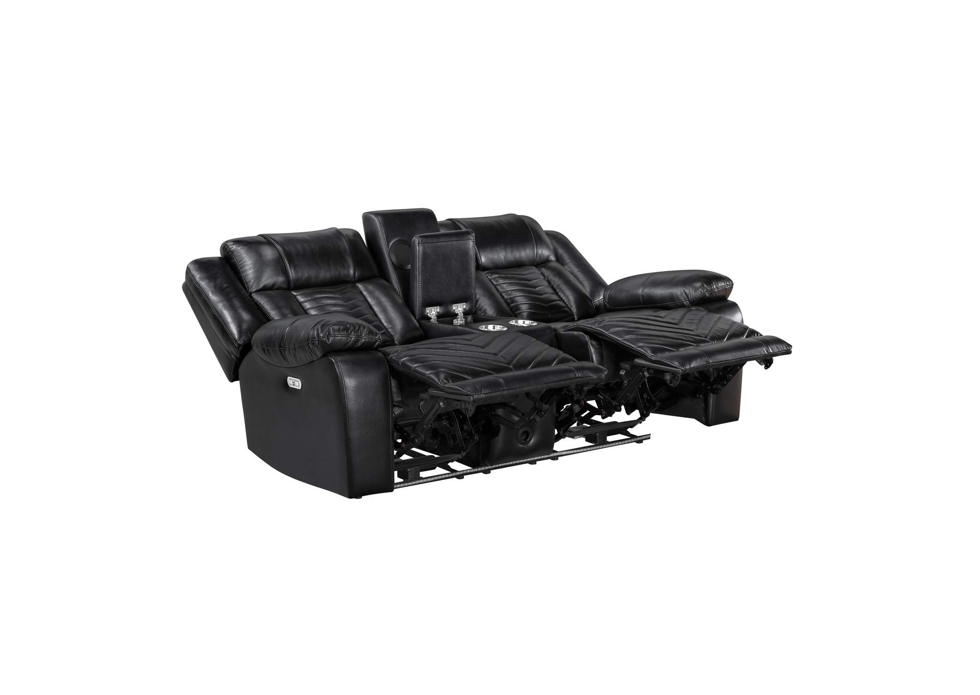 Power Double Reclining Love Seat with Center Console, Wireless Speakers, LED and Charging Ports image 6