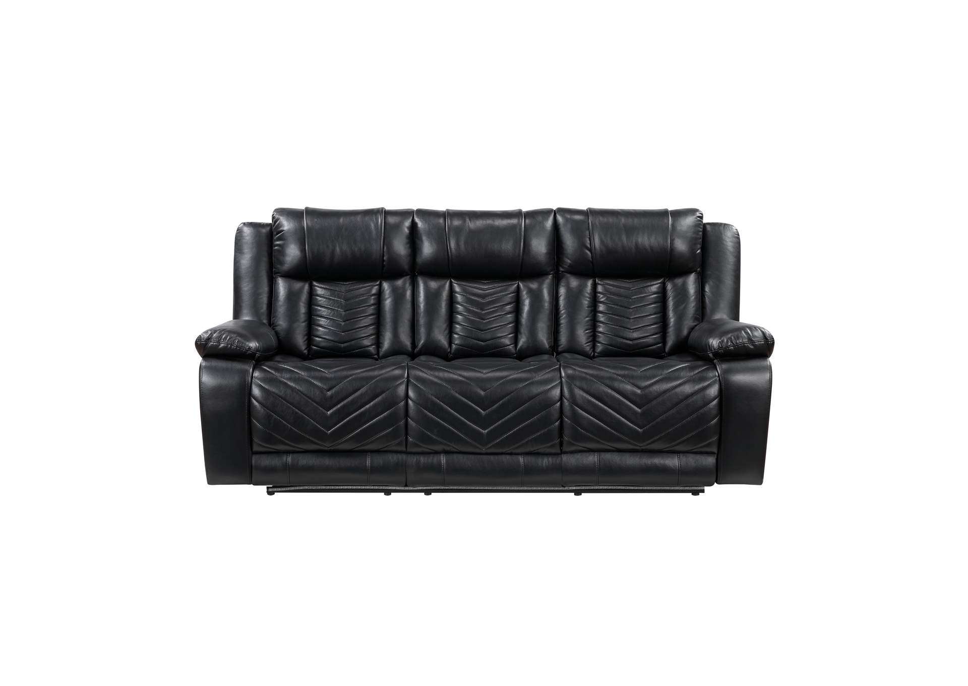 Huron Power Double Reclining Sofa with Center Drop-Down Cup Holders, Wireless Charger, Magazine Bag, LED and Charging Ports image 1