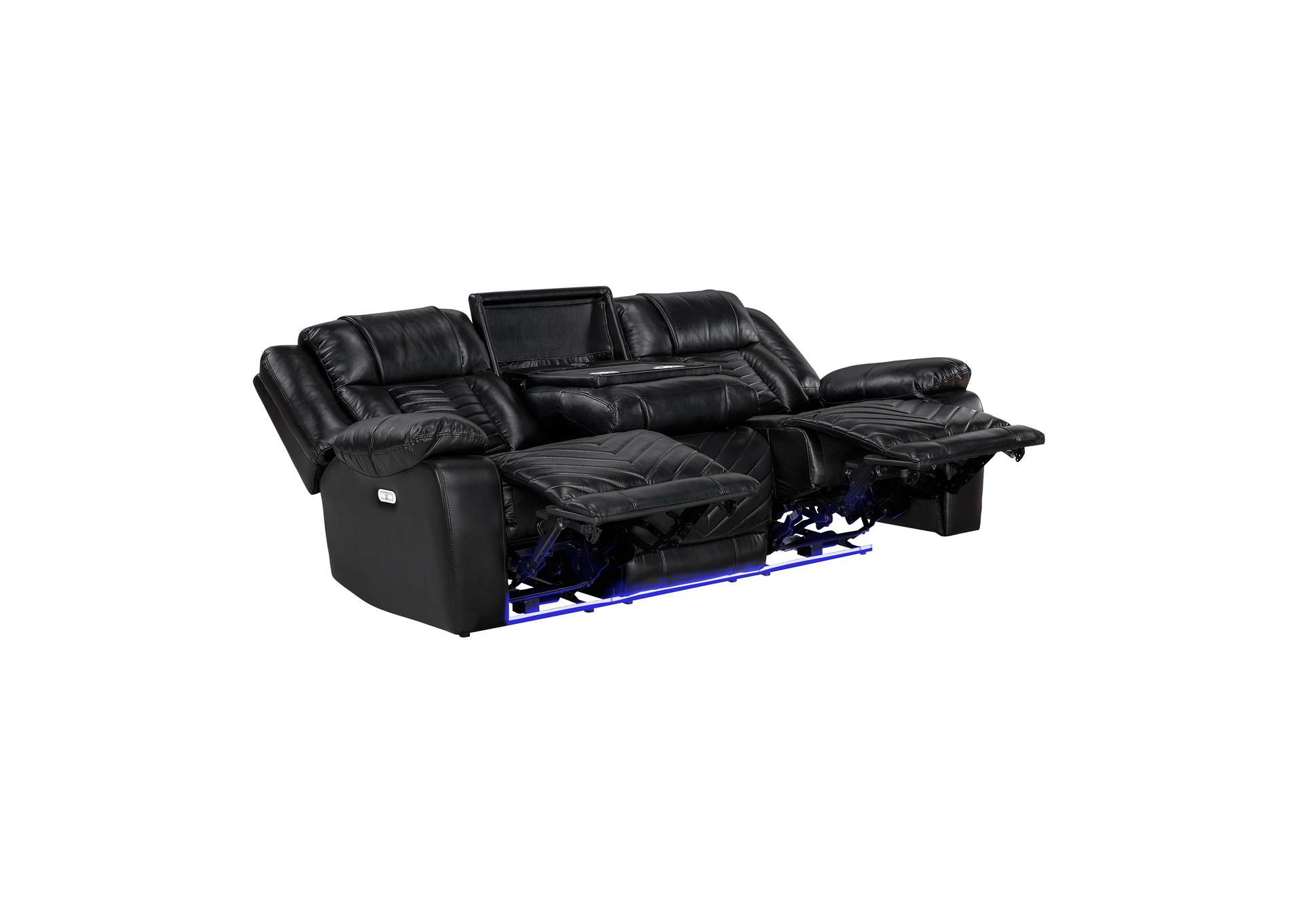 Huron Power Double Reclining Sofa with Center Drop-Down Cup Holders, Wireless Charger, Magazine Bag, LED and Charging Ports image 17