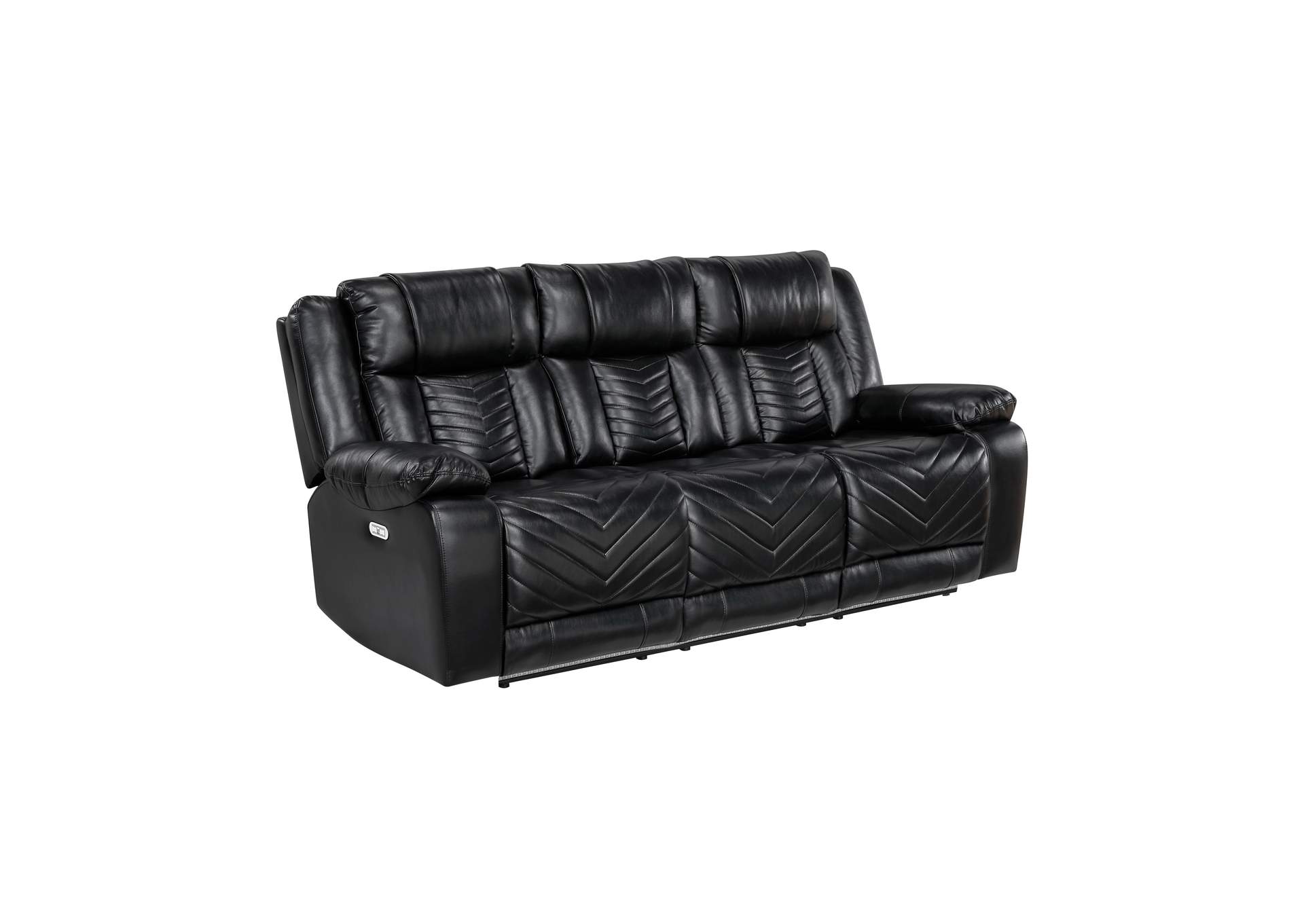 Power Double Reclining Sofa with Center Drop-Down Cup Holders, Wireless Charger, Magazine Bag, LED and Charging Ports image 3