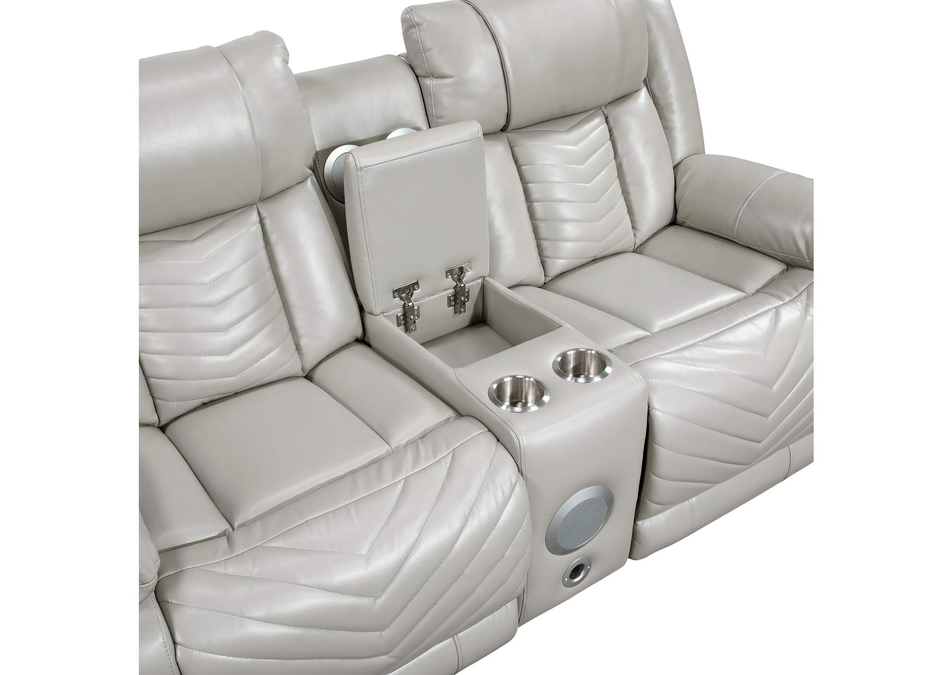 Huron Power Double Reclining Love Seat with Center Console, Wireless Speakers, LED and Charging Ports image 18