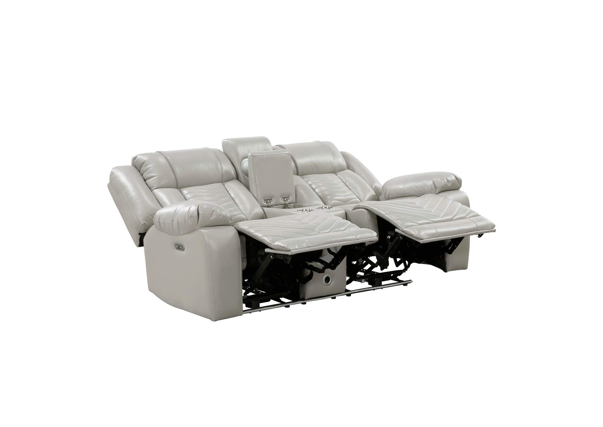 Power Double Reclining Love Seat with Center Console, Wireless Speakers, LED and Charging Ports image 6