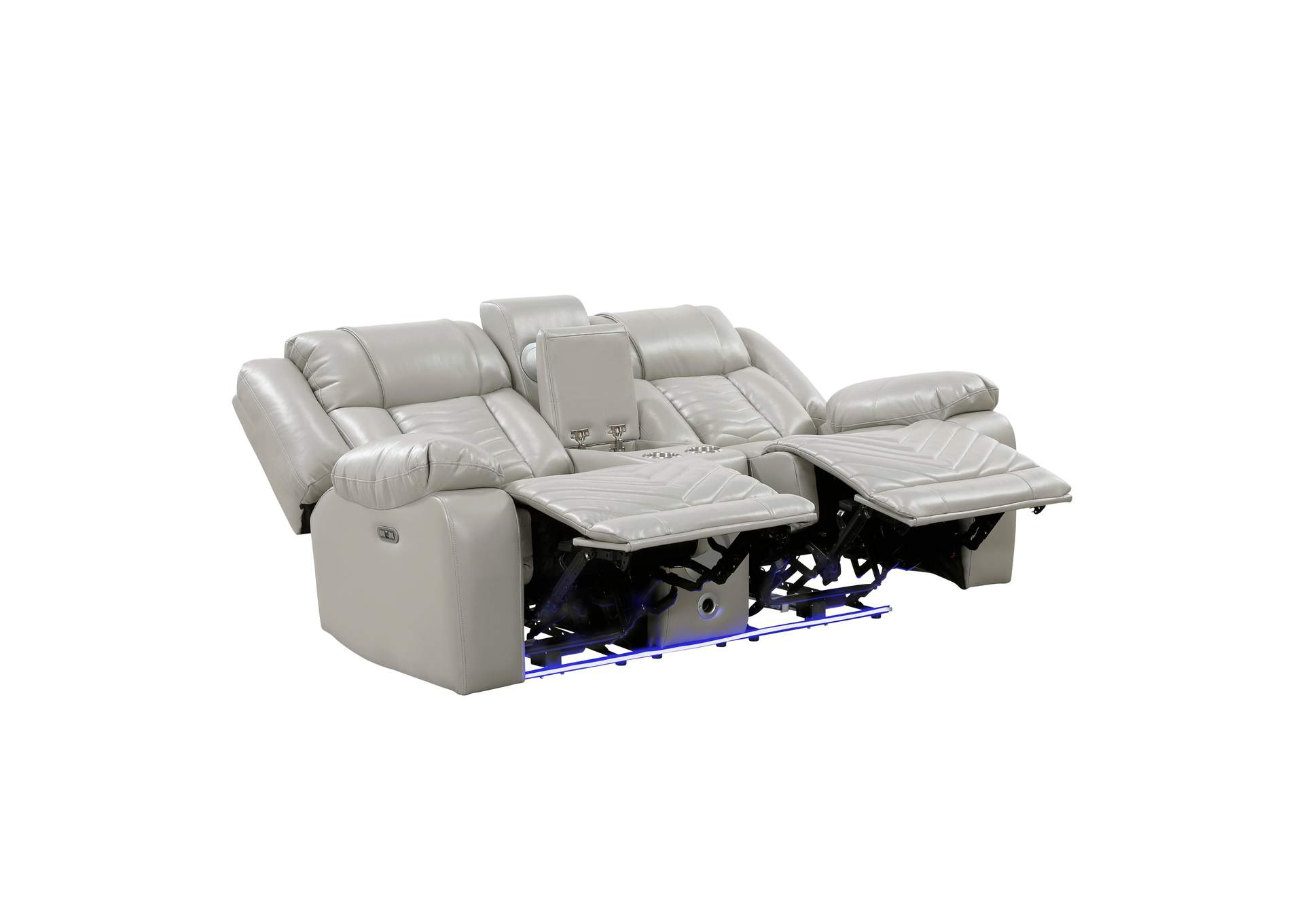 Huron Power Double Reclining Love Seat with Center Console, Wireless Speakers, LED and Charging Ports image 8