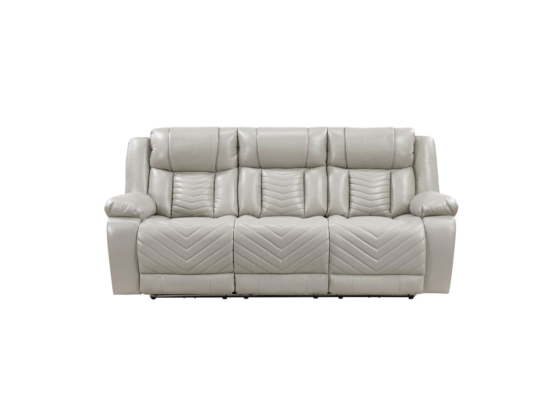 Huron Power Double Reclining Sofa with Center Drop-Down Cup Holders, Wireless Charger, Magazine Bag, LED and Charging Ports image 1