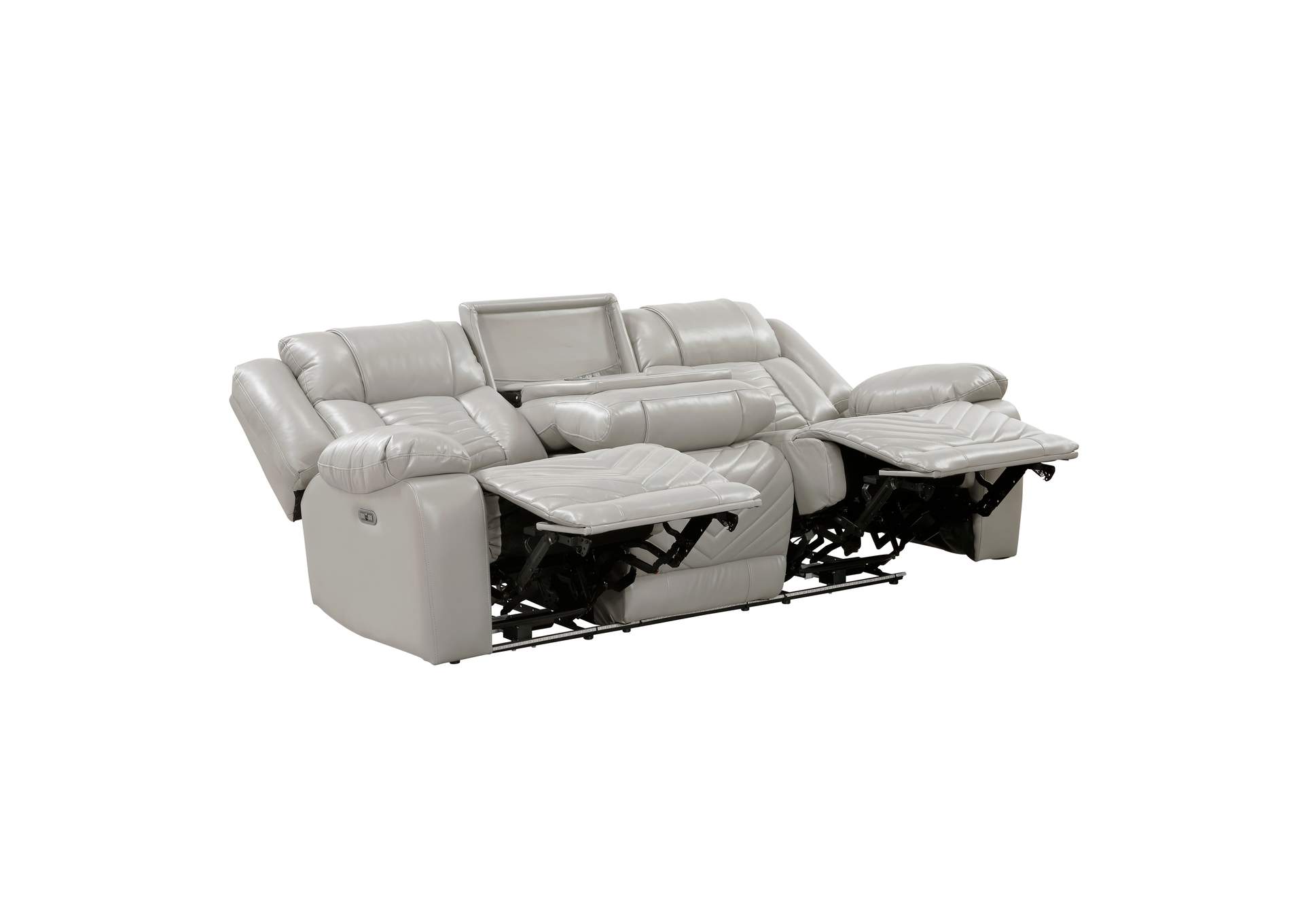 Power Double Reclining Sofa with Center Drop-Down Cup Holders, Wireless Charger, Magazine Bag, LED and Charging Ports image 4