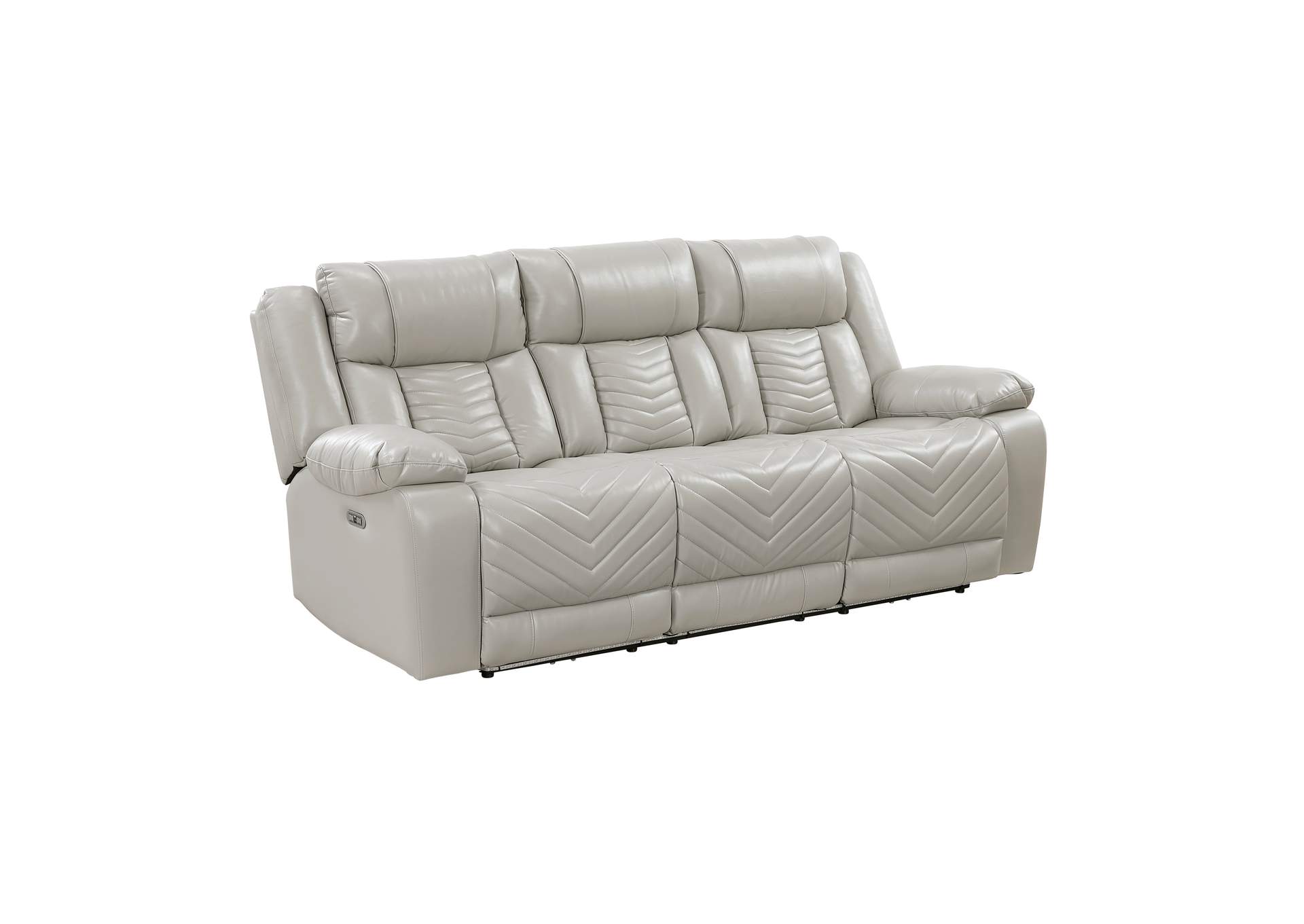 Huron Power Double Reclining Sofa with Center Drop-Down Cup Holders, Wireless Charger, Magazine Bag, LED and Charging Ports image 5