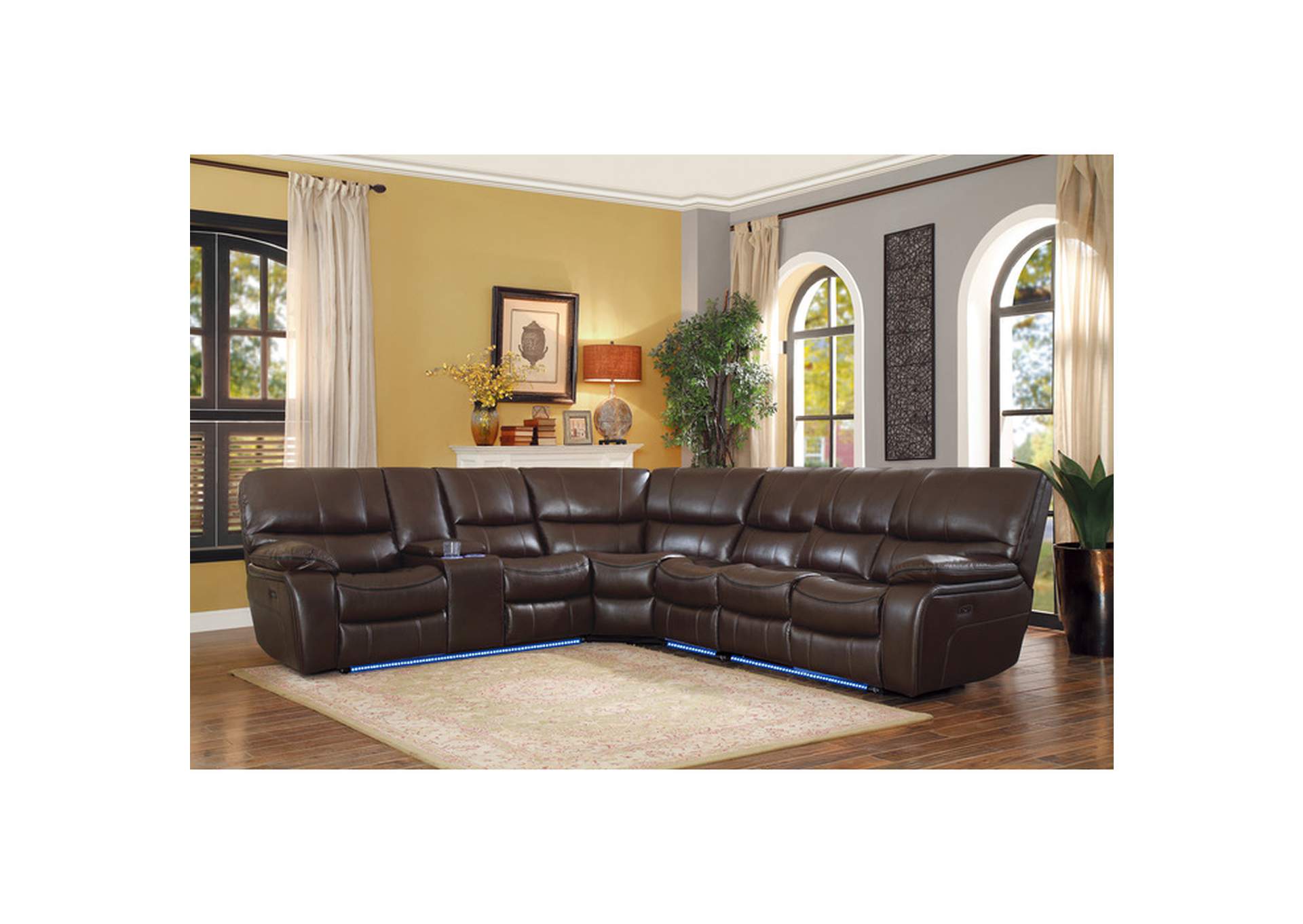(3/4)Power Right Side Reclining Love Seat With Led And Usb Port image 3