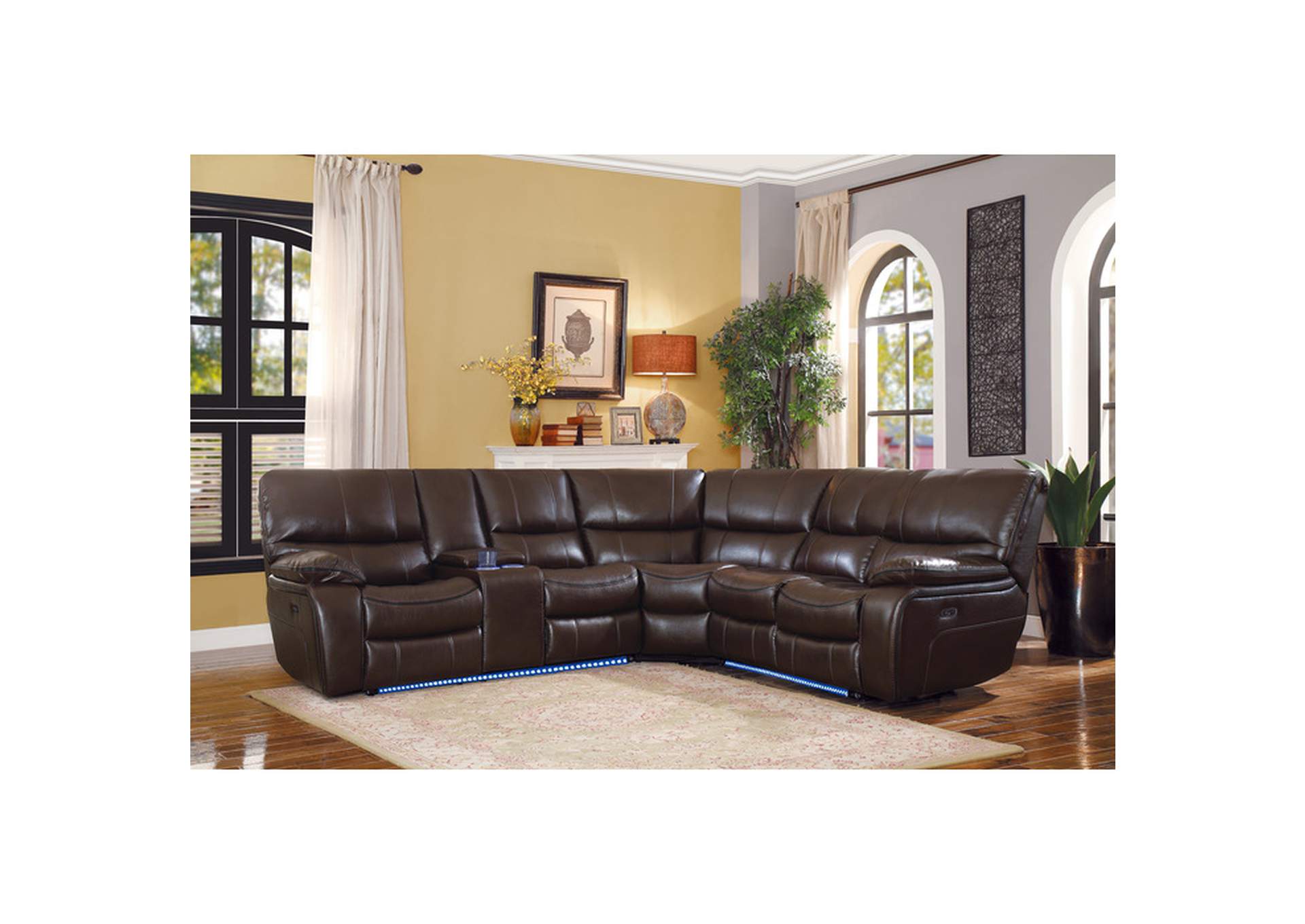 Power Left Side Reclining Love Seat With Center Console, Led And Usb Port image 3