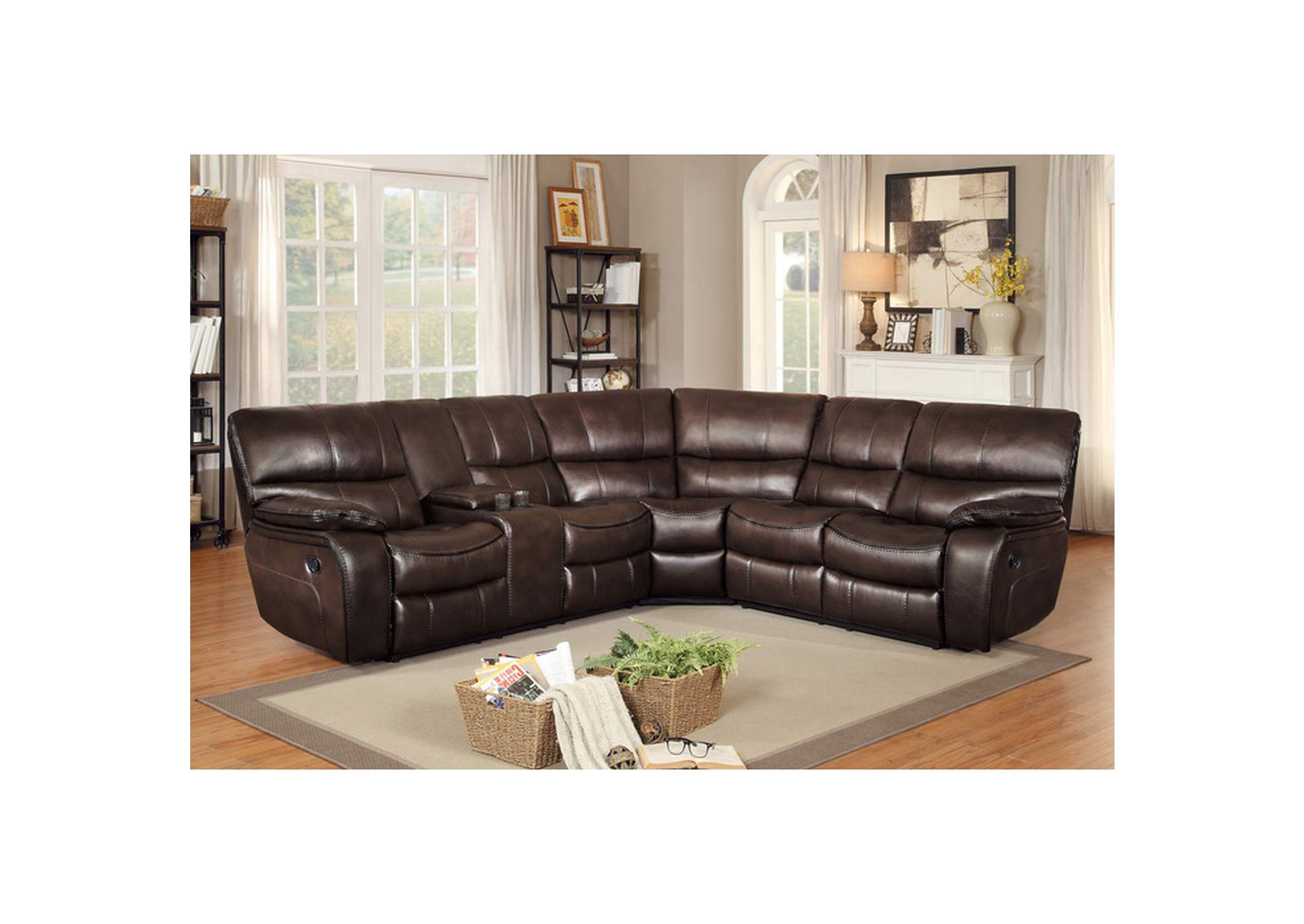 Left Side Reclining Love Seat With Center Console image 3