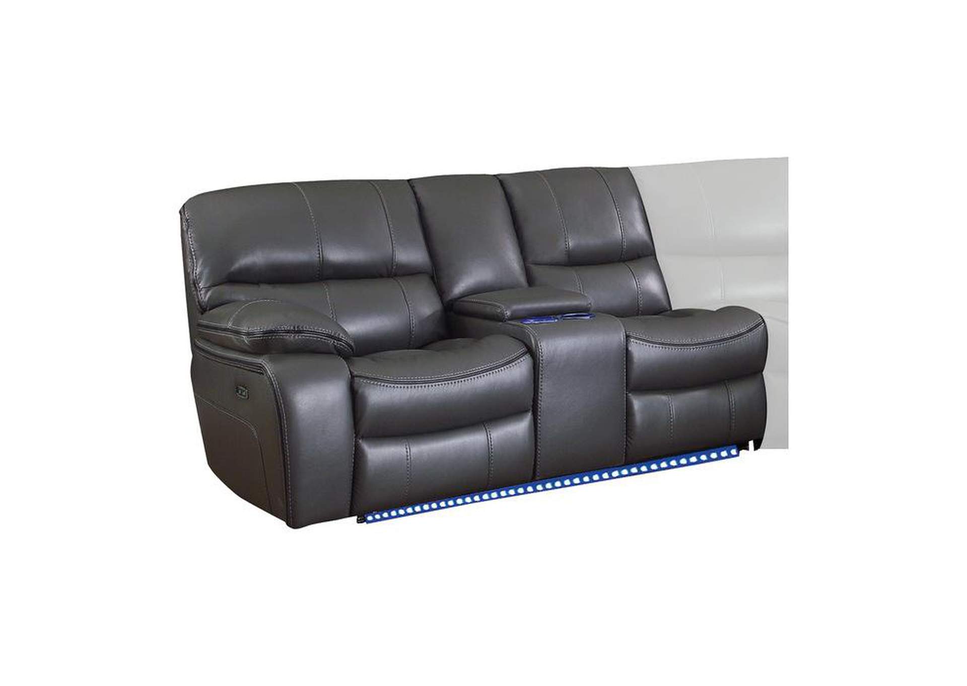Power Left Side Reclining Love Seat With Center Console, Led And Usb Port image 1