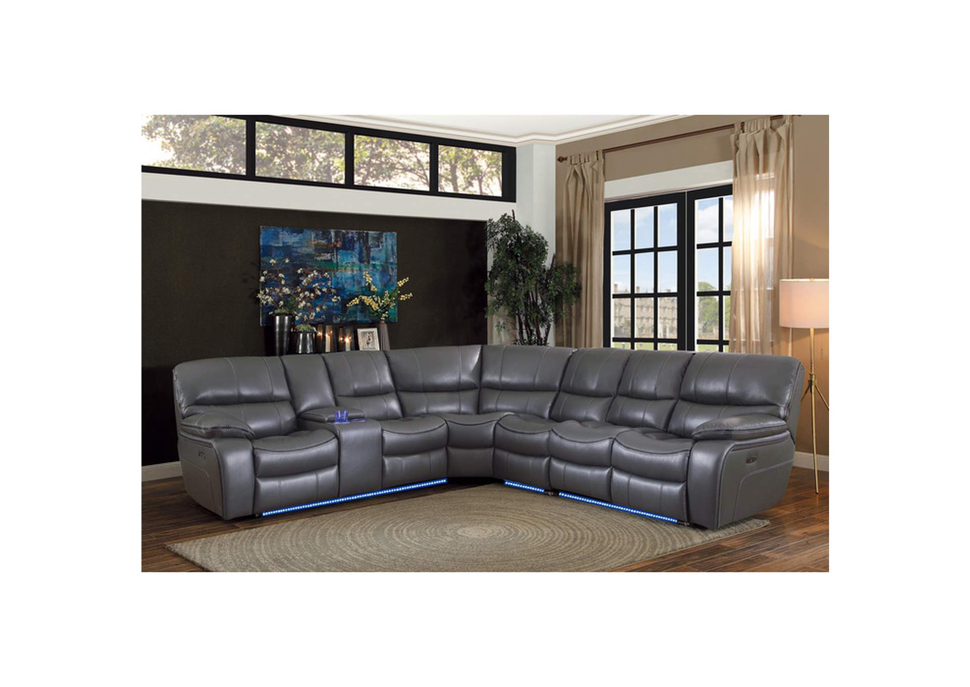 Power Left Side Reclining Love Seat With Center Console, Led And Usb Port image 4
