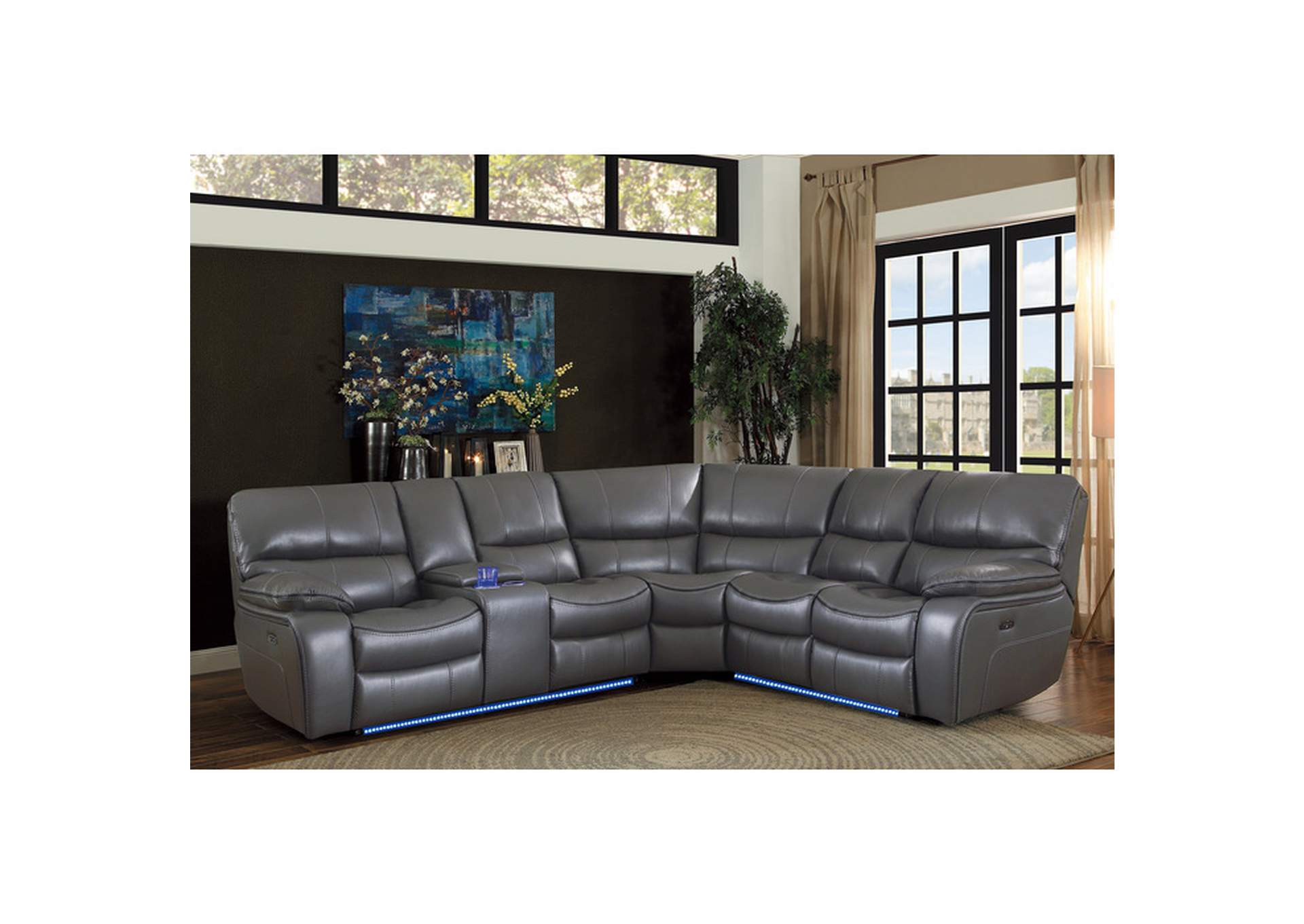 Power Left Side Reclining Love Seat With Center Console, Led And Usb Port image 6
