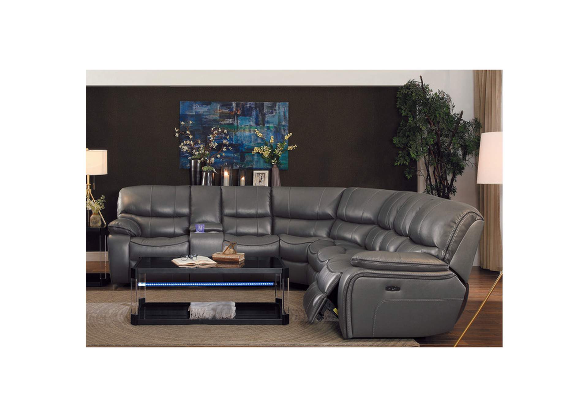 Power Left Side Reclining Love Seat With Center Console, Led And Usb Port image 5