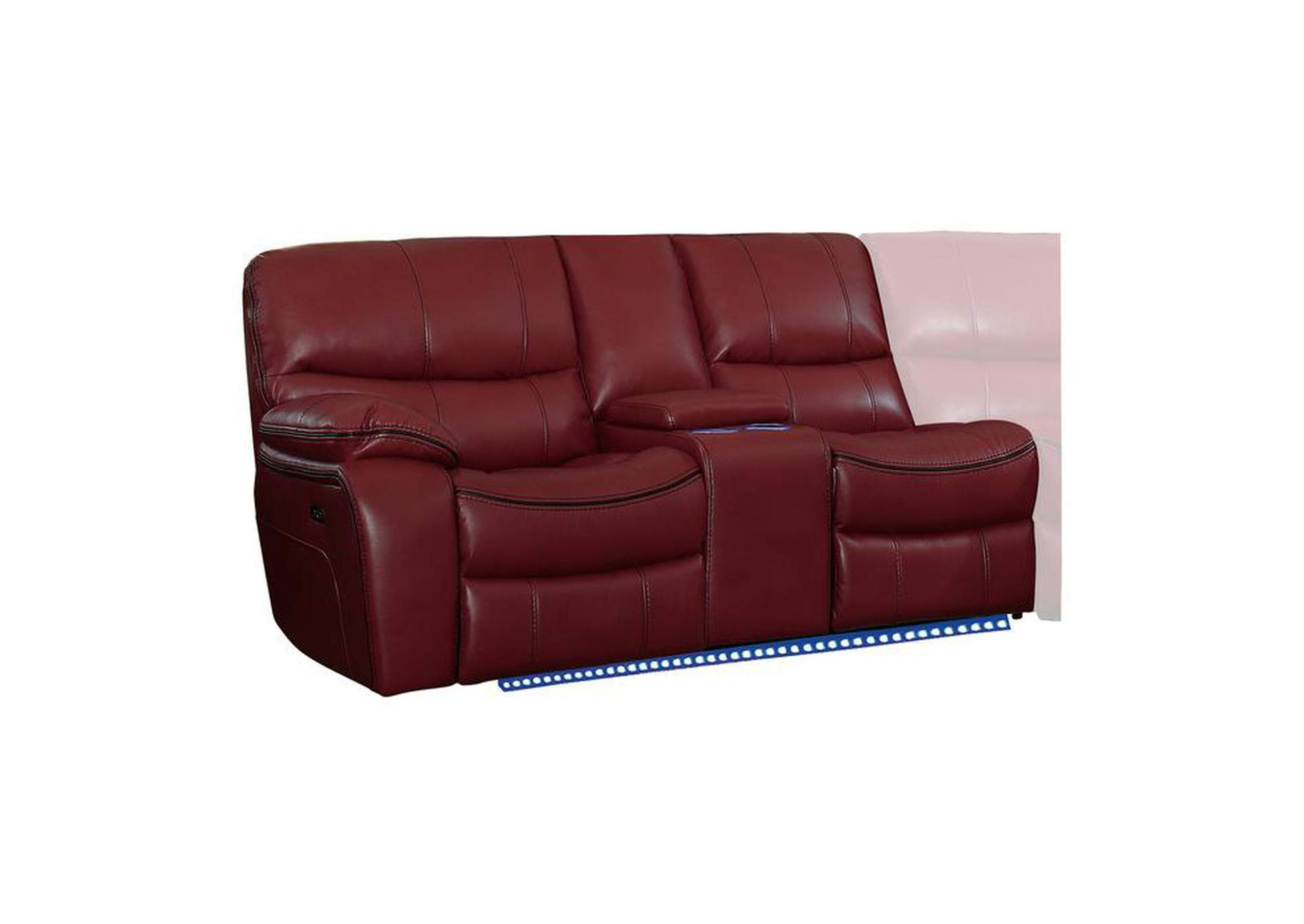 Power Left Side Reclining Love Seat With Center Console, Led And Usb Port image 1