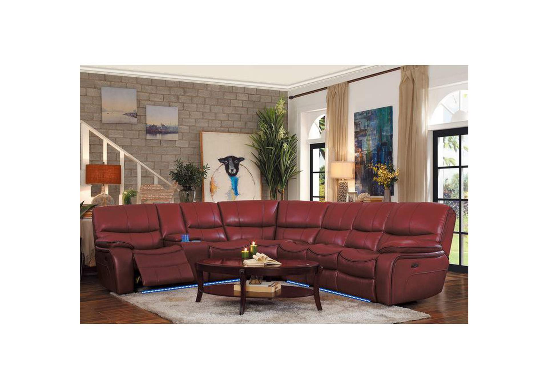 Power Left Side Reclining Love Seat With Center Console, Led And Usb Port image 5