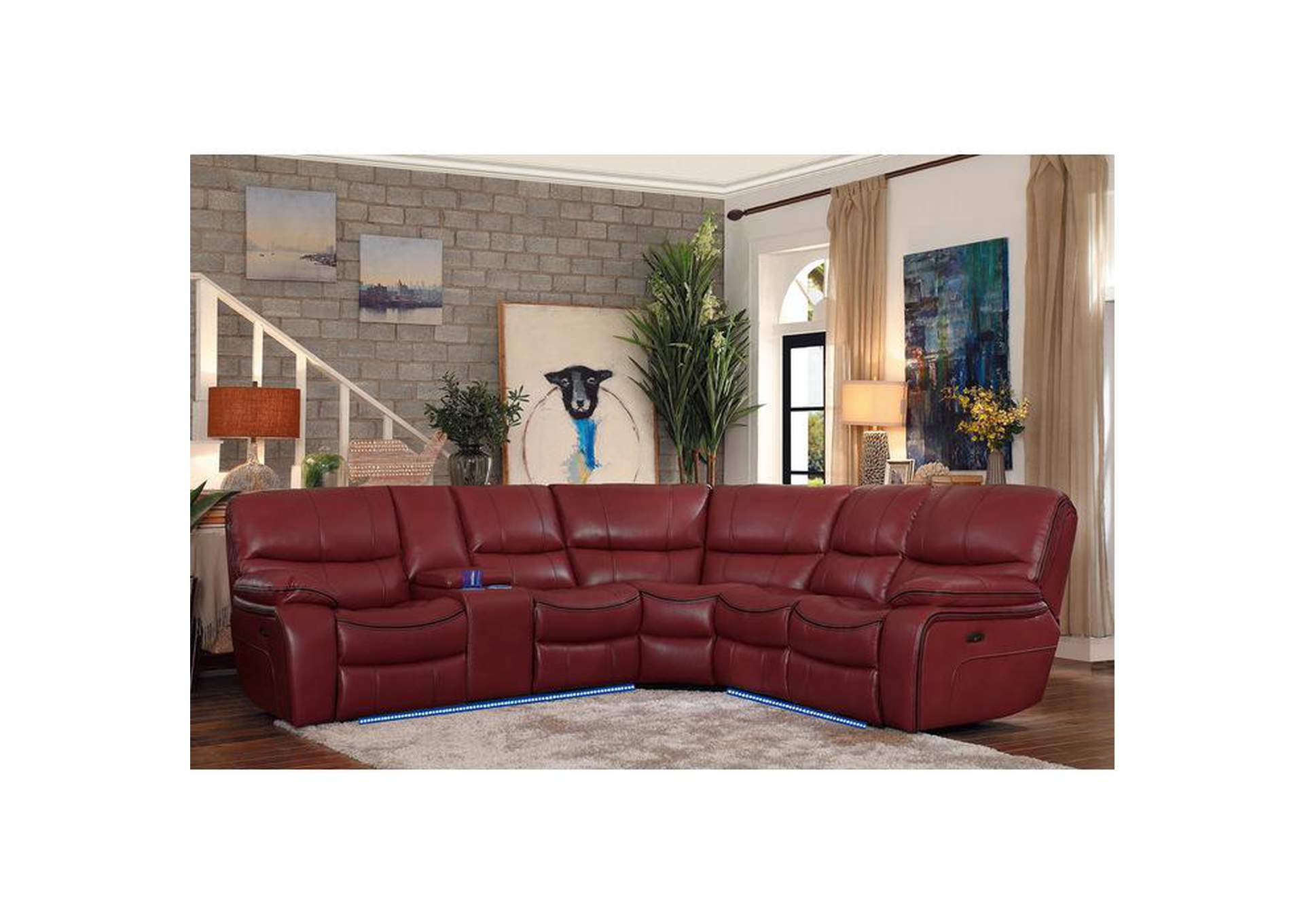 Power Left Side Reclining Love Seat With Center Console, Led And Usb Port image 7