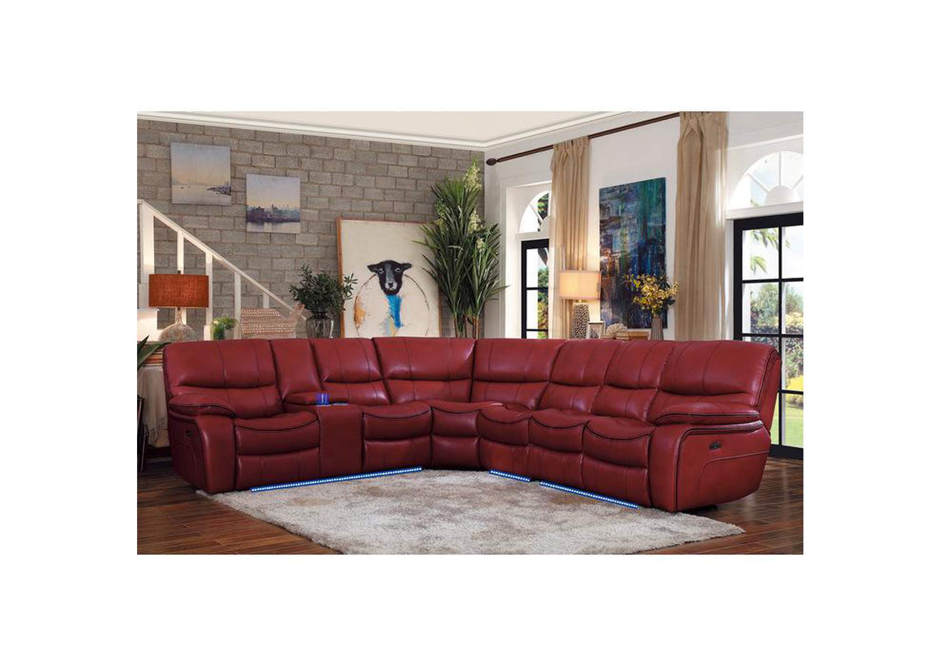 (3/4)Power Right Side Reclining Love Seat With Led And Usb Port image 4