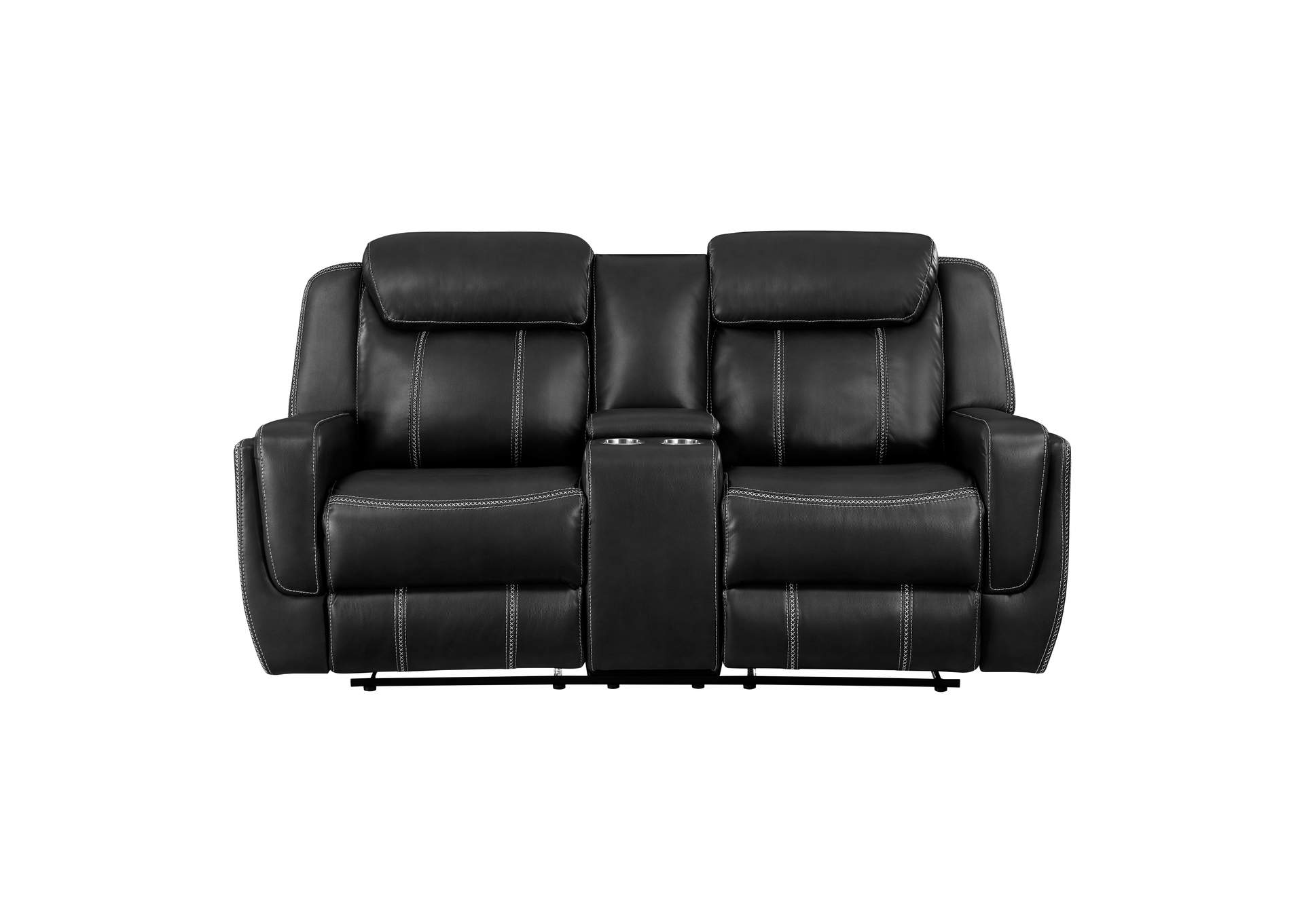 Littleton Double Reclining Love Seat with Center Console, Receptacles and USB Ports image 1