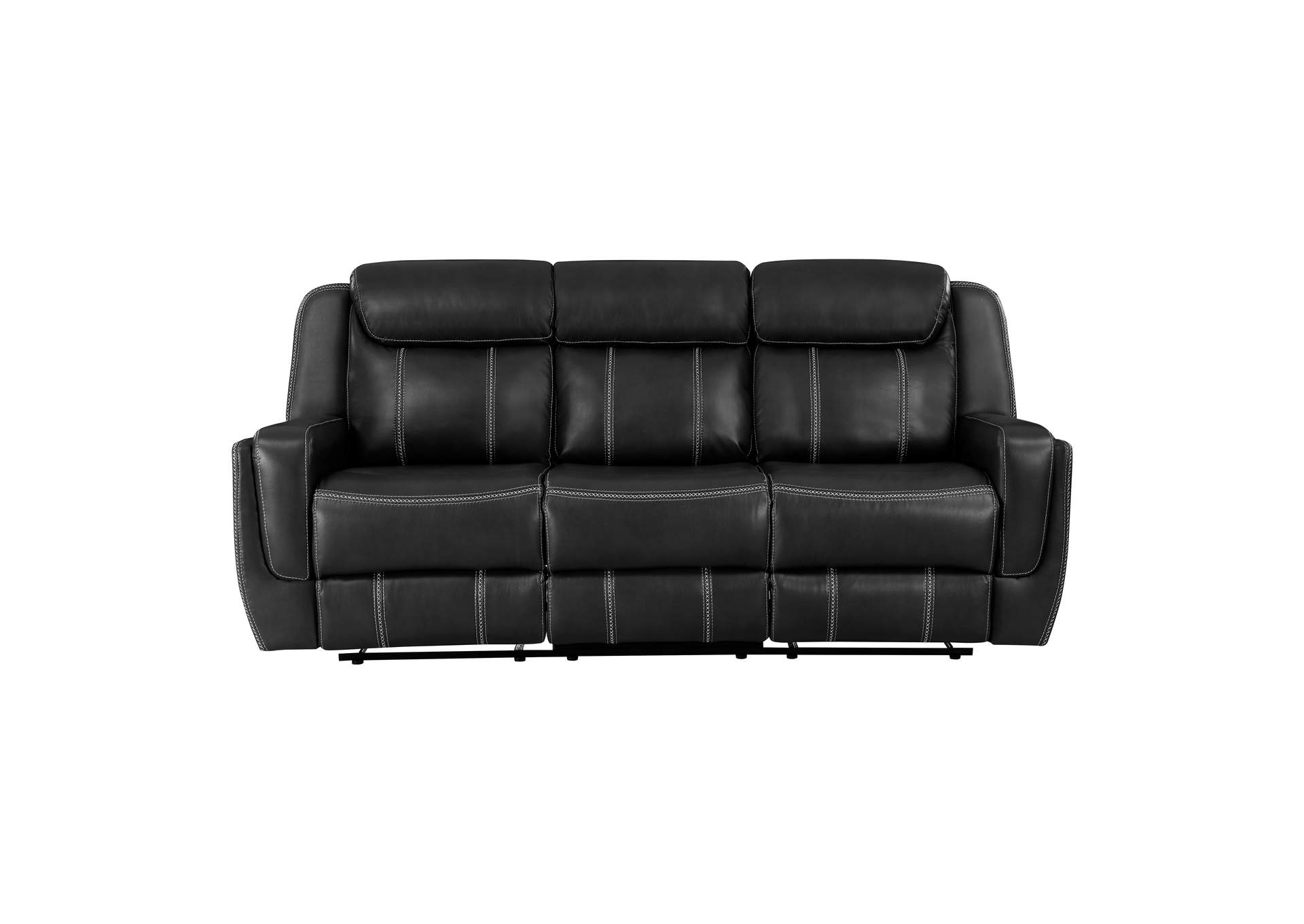 Littleton Double Reclining Sofa with Center Drop-Down Cup Holders,Storage Pouch, Receptacles and USB Ports image 1