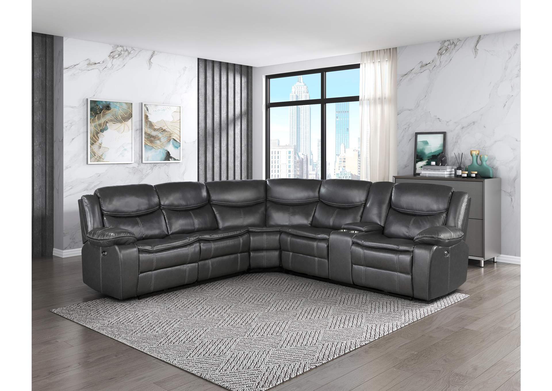 Fargo 3-Piece Power Reclining Sectional with Right Console image 7
