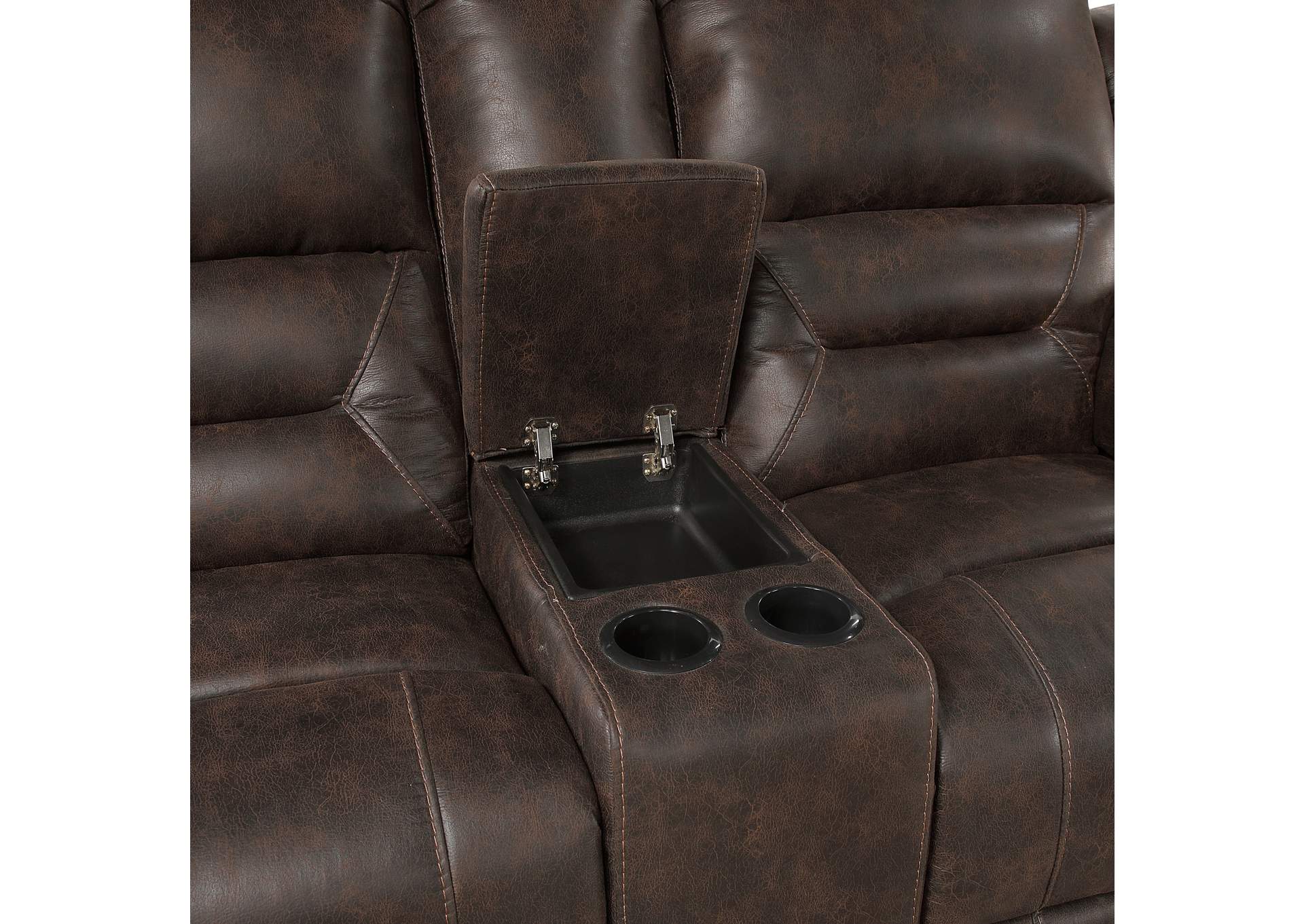 Hazen Double Reclining Love Seat with Center Console image 1
