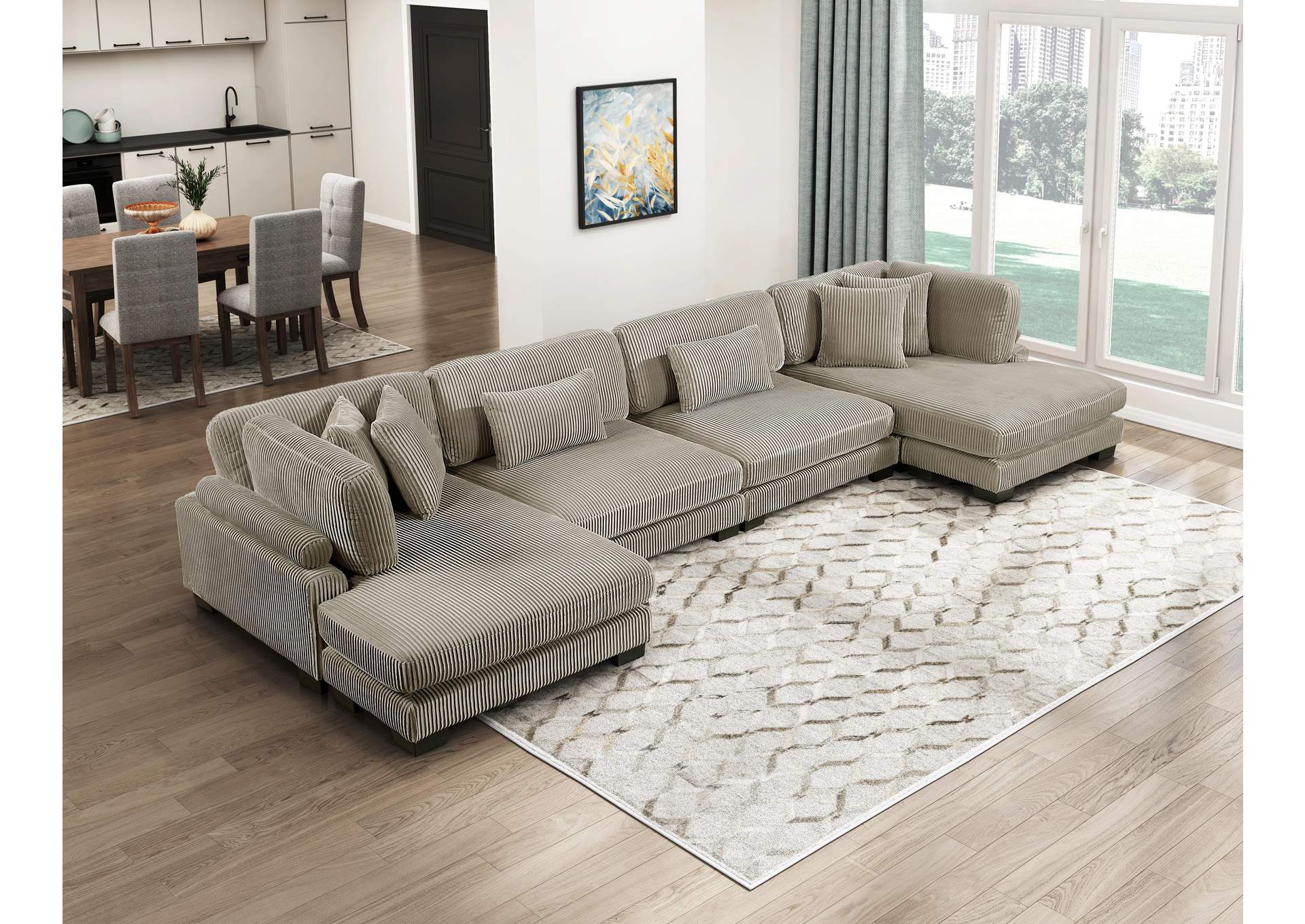 Traverse 4-Piece Modular Sectional with Reversible Chaise image 7