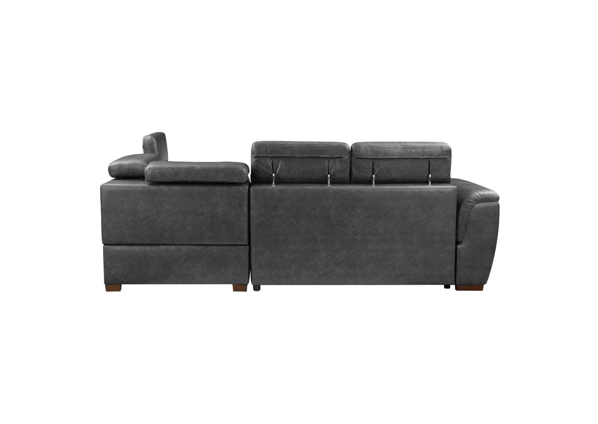 Barre 2-Piece Sectional with Pull-out Bed and Right Chaise with Hidden Storage, Adjustable Headrests image 4