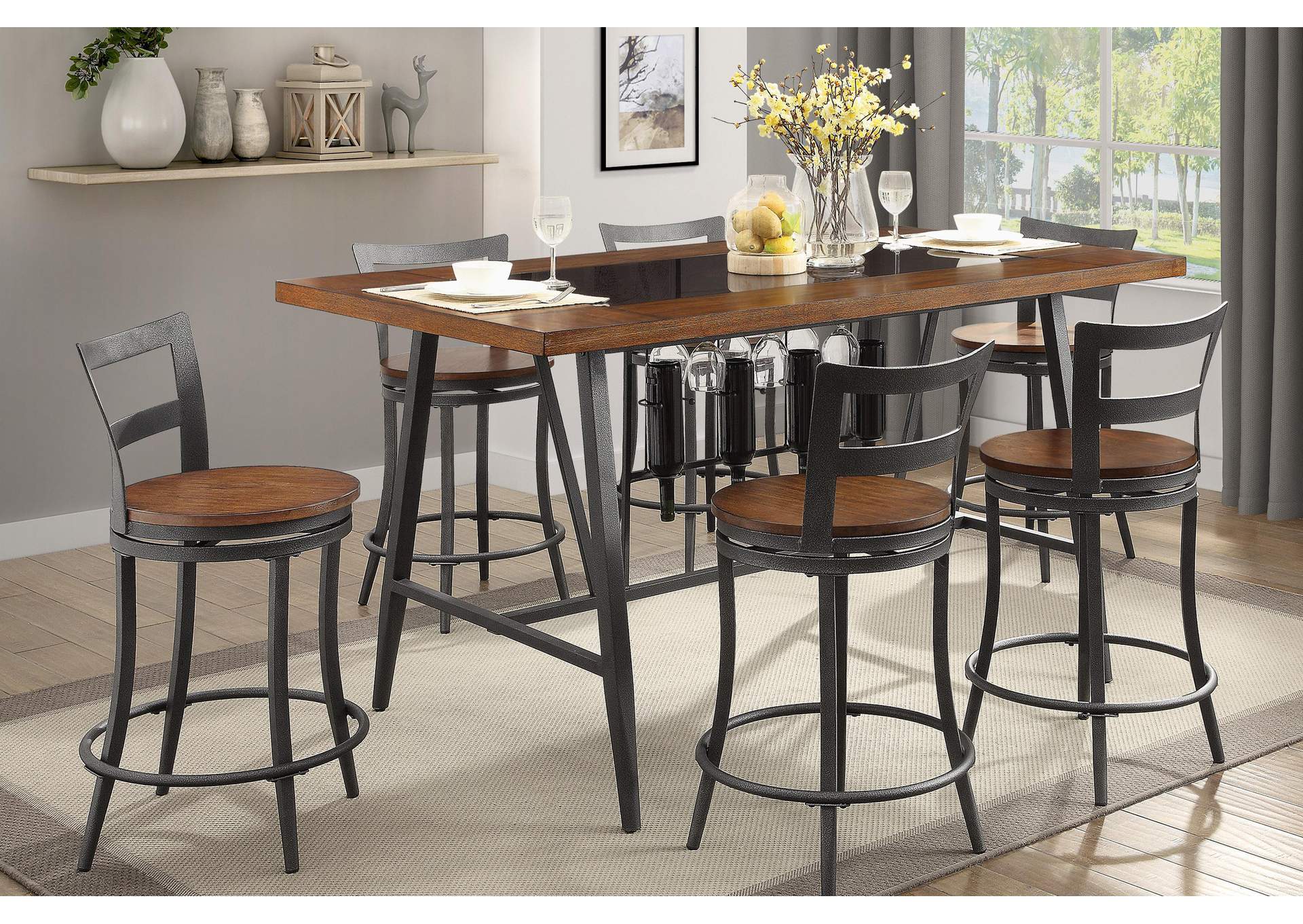 Selbyville Counter Height Table, Glass Insert image 5