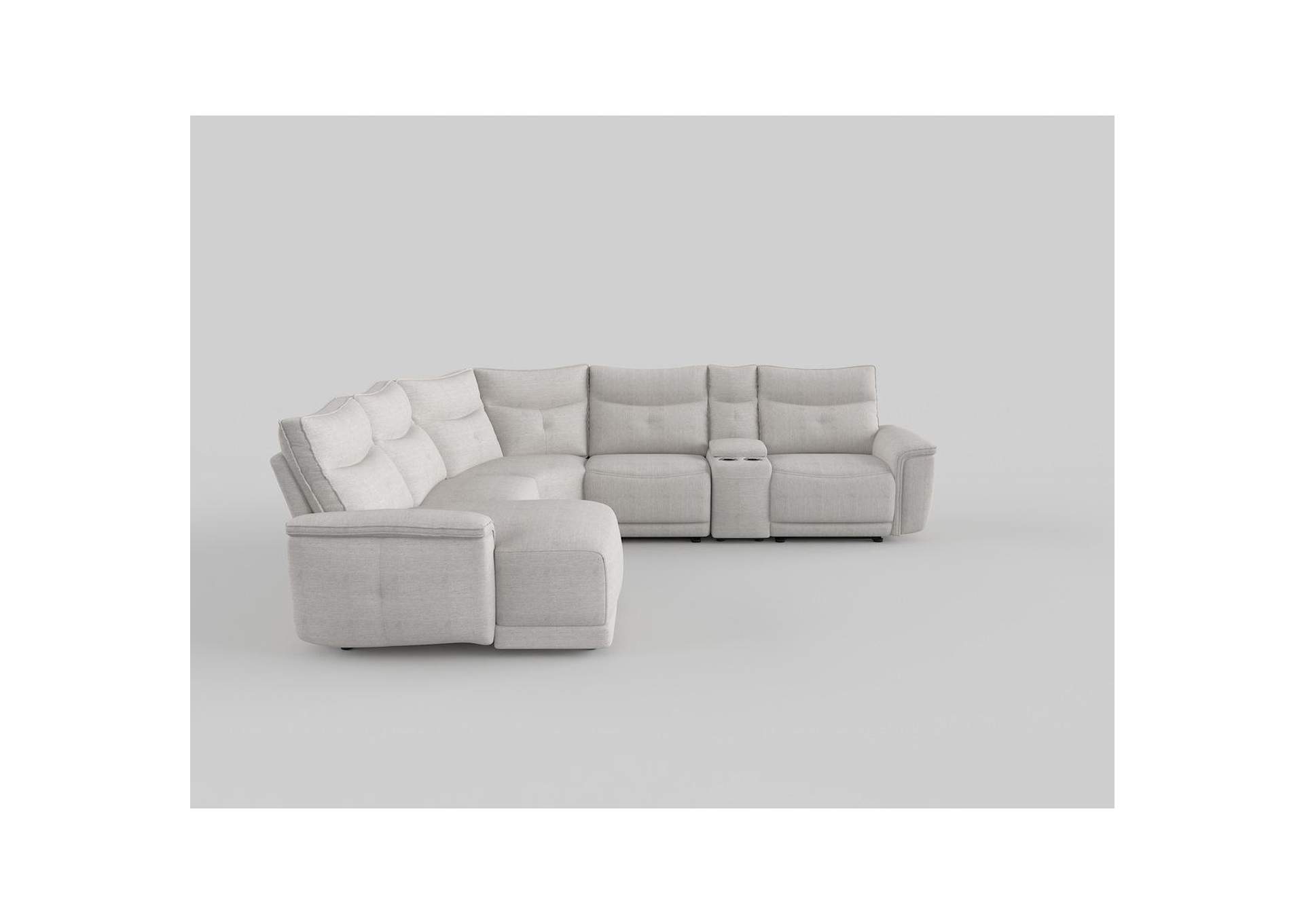 Tesoro 6-Piece Modular Power Reclining Sectional with Power Headrests, Right Chaise and USB Ports image 10