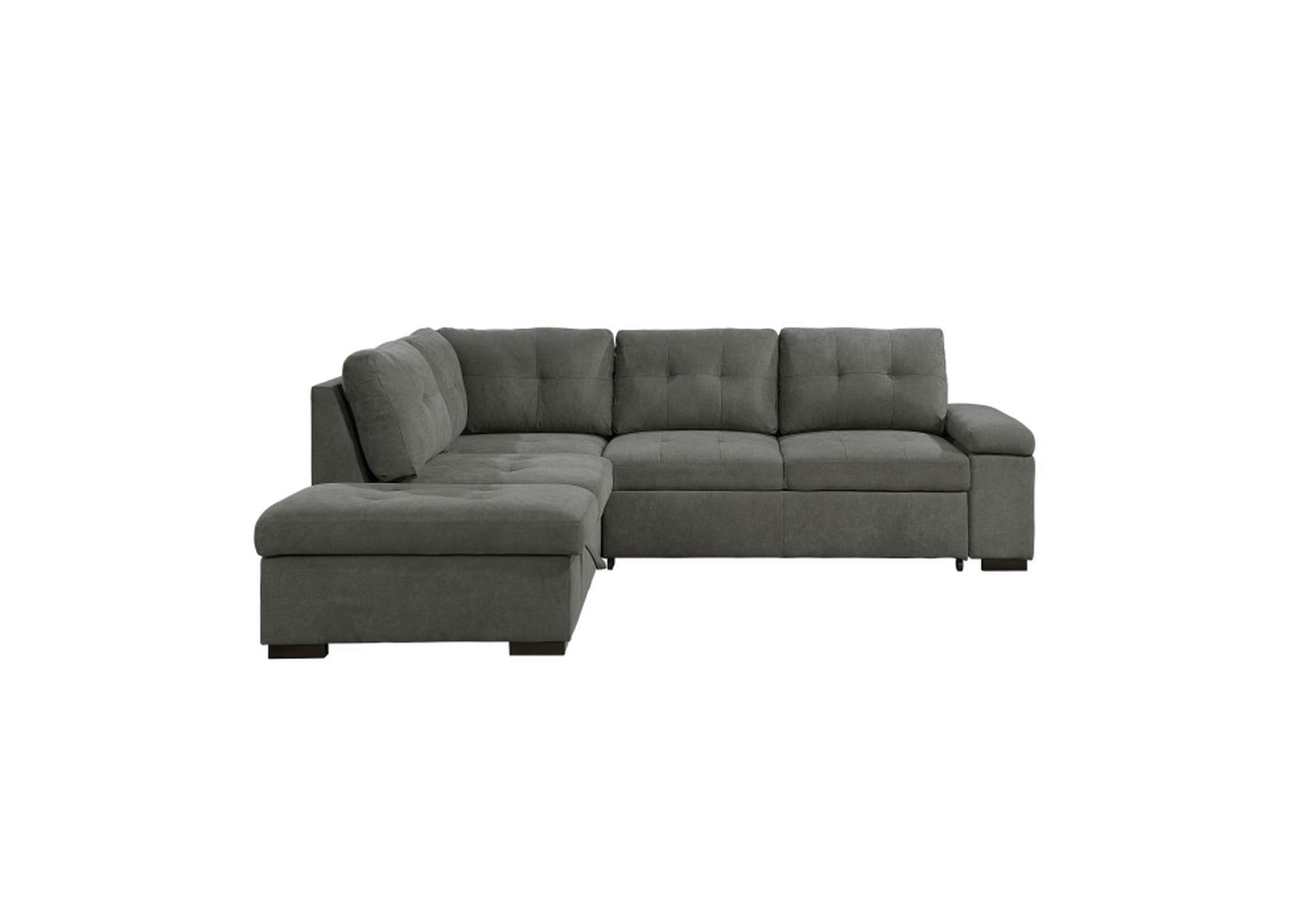 Park 2-Piece Sectional with Pull-out Bed and Left Chaise with Storage Ottoman image 1