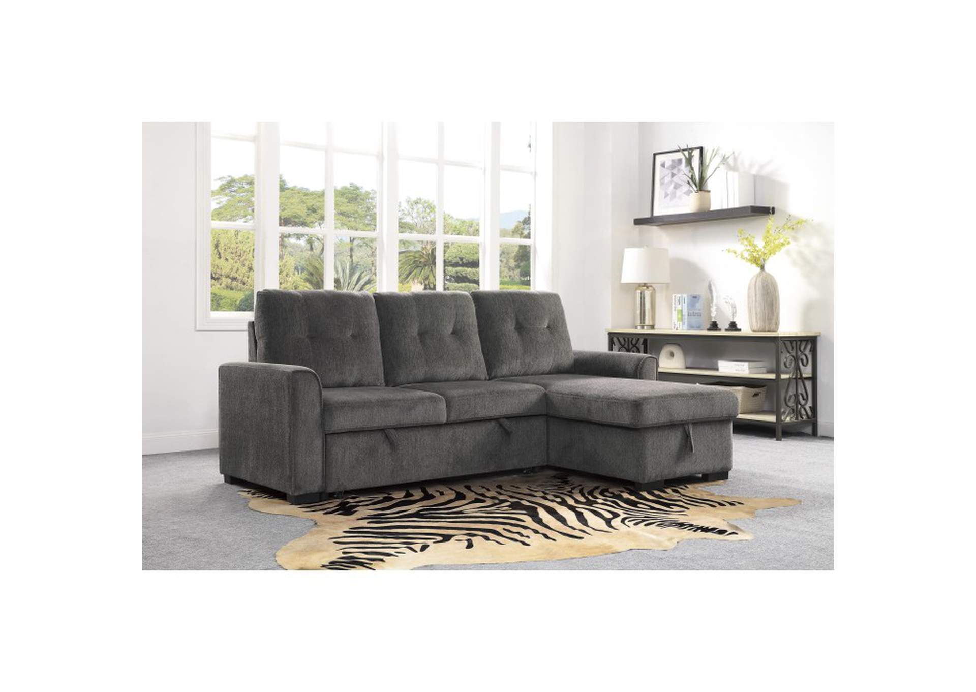 Carolina 2-Piece Reversible Sectional with Pull-out Bed and Hidden Storage image 6
