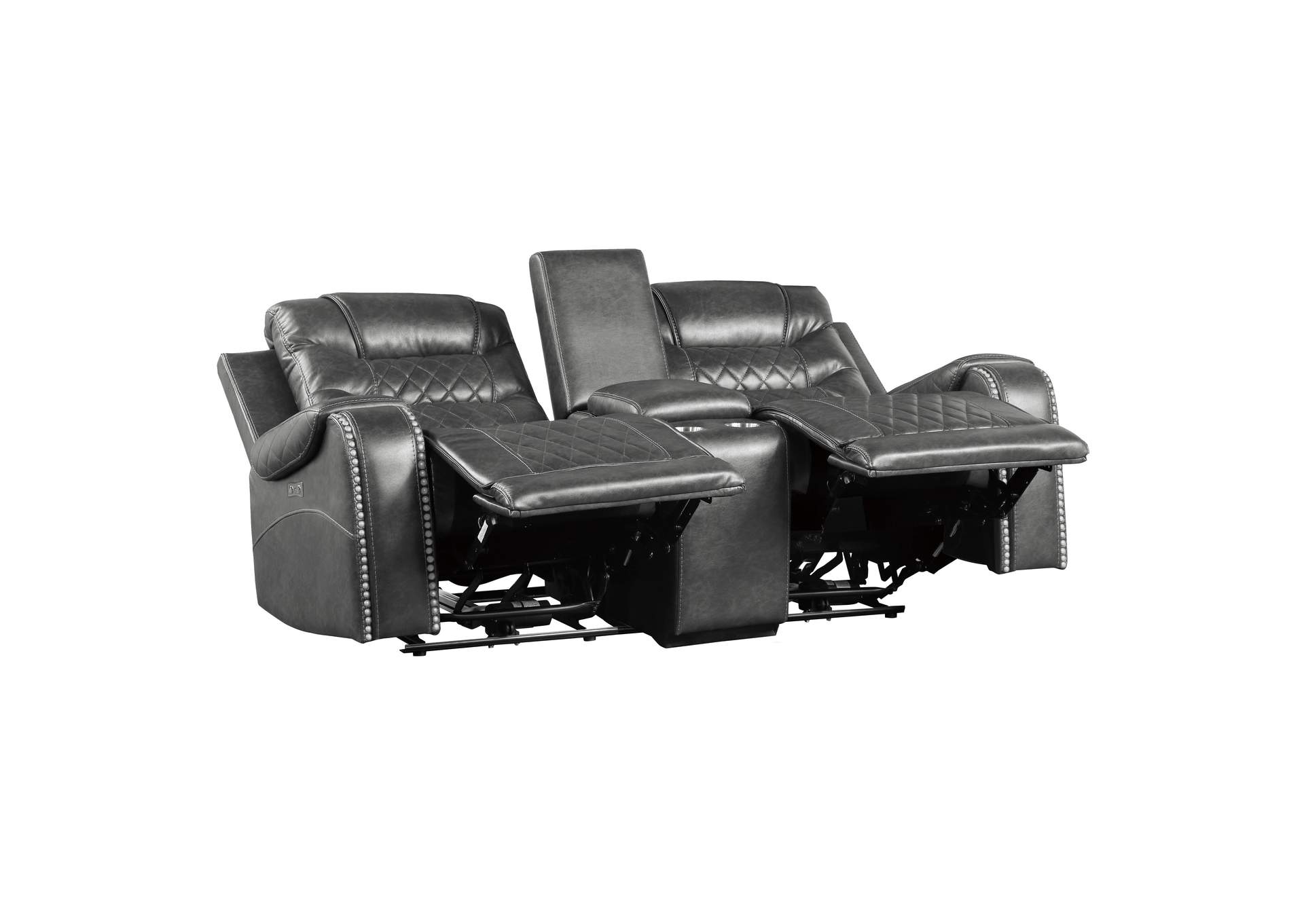Putnam Power Double Reclining Love Seat with Center Console, Receptacles and USB Ports image 7