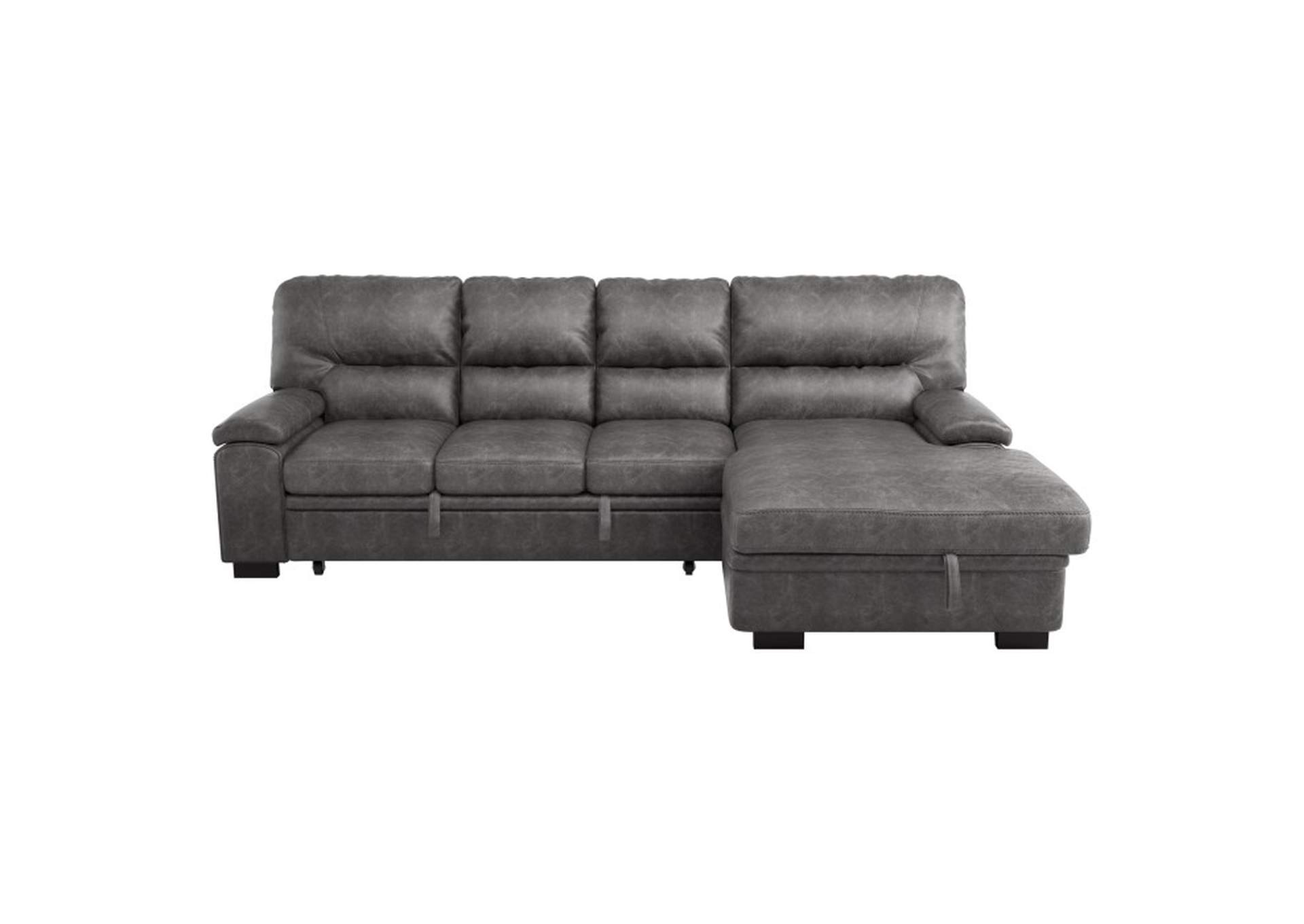 Michigan 2-Piece Sectional with Pull-out Bed and Right Chaise with Hidden Storage image 1