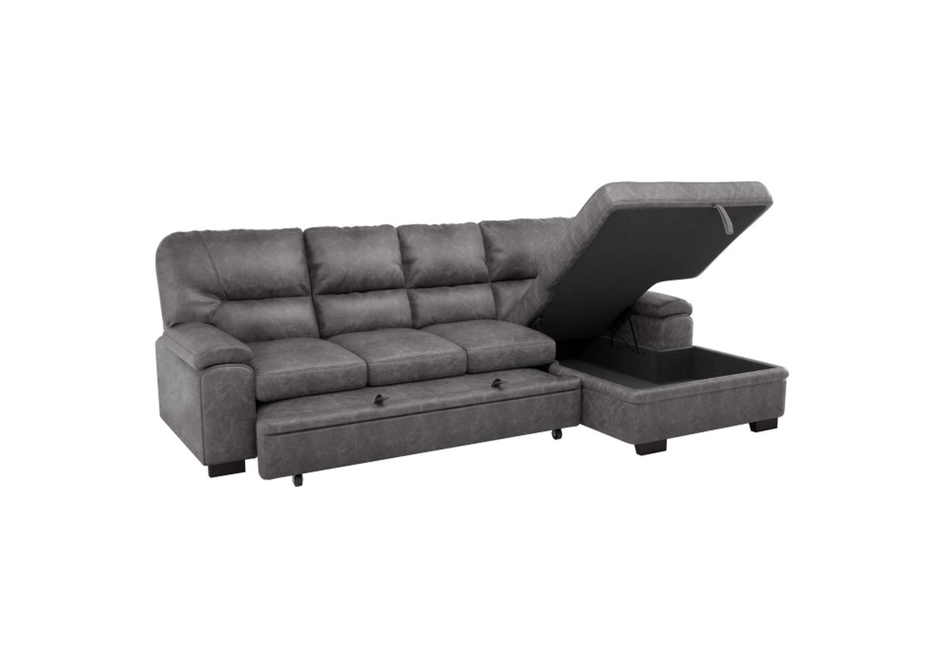 Michigan 2-Piece Sectional with Pull-out Bed and Right Chaise with Hidden Storage image 6