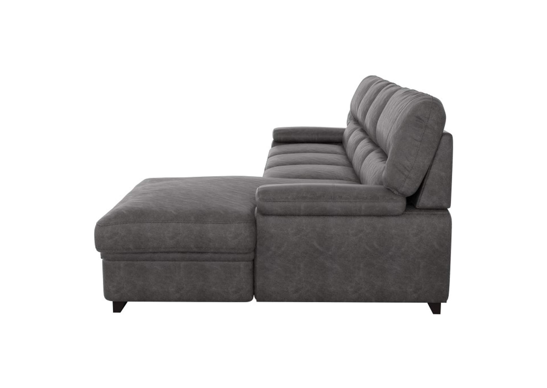Michigan 2-Piece Sectional with Pull-out Bed and Right Chaise with Hidden Storage image 3