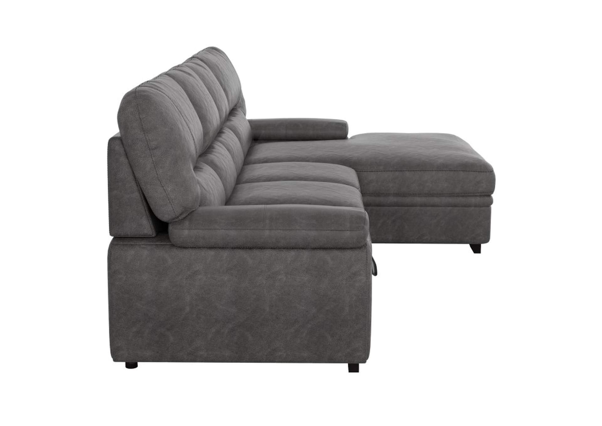 Michigan 2-Piece Sectional with Pull-out Bed and Right Chaise with Hidden Storage image 4