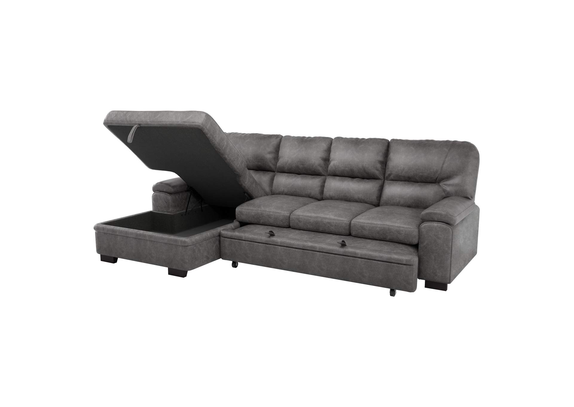 Michigan 2-Piece Sectional with Pull-out Bed and Left Chaise with Hidden Storage image 7