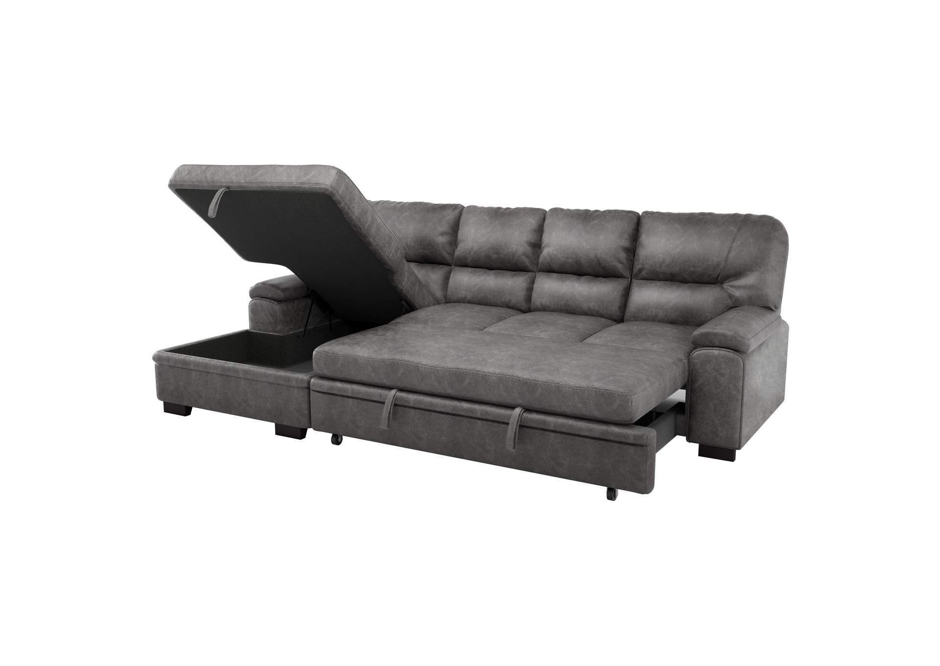Michigan 2-Piece Sectional with Pull-out Bed and Left Chaise with Hidden Storage image 8